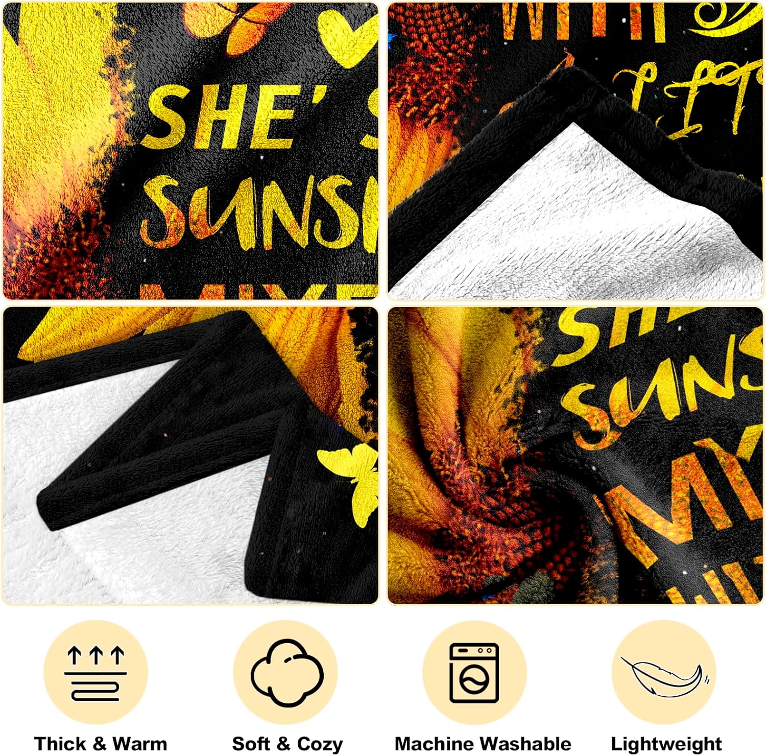 Christmas Sunflower Gifts for Women, Sunflower Gifts Blanket 60" x 50", Sunshine Gift for Women Birthday, Inspirational/Sunflowers Lovers/Get Well Soon/Baptism Gift for Girl, Best Friend, Sister, Mom - Image 7