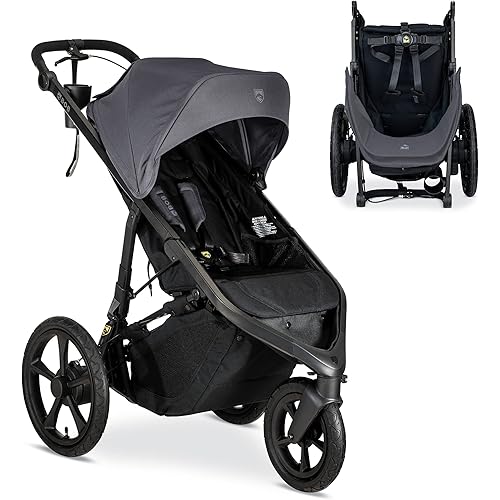 BOB Gear Wayfinder Jogging Stroller with Independent Dual Suspension, Air-Filled Tires, and 75-Pound Weight Capacity, Storm