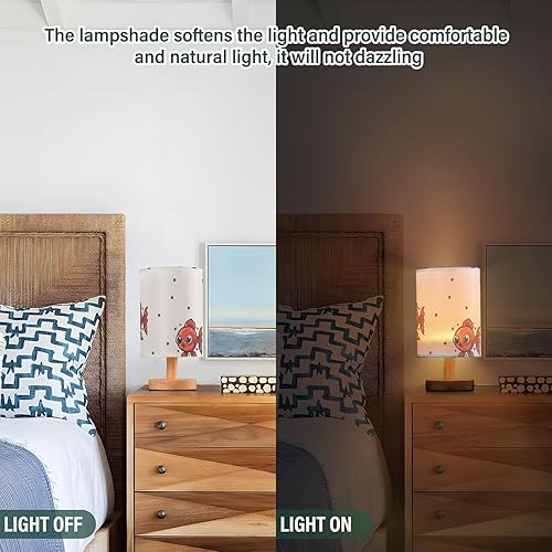 Miniatura 5 de FRODOTGV Red Fish Reading Lamp Burlap Decorative Table Lamp Unique Dorm Room Library Glass Table Nightstand Lamps Desk Lights