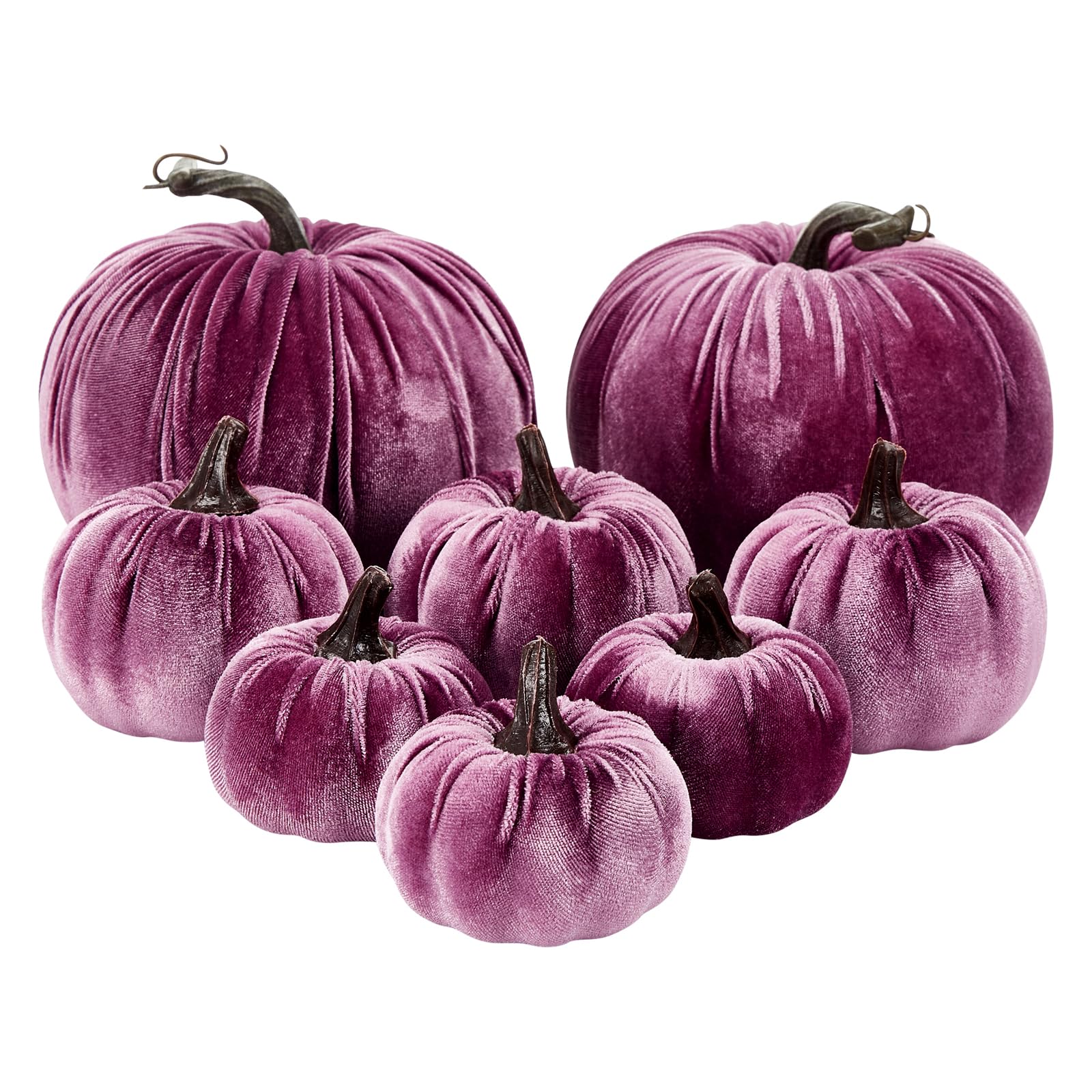 12 Pcs Künstliche Kürbisse Verschiedene Größen, Kürbis Deko, Samt Plastik Lifelike Pumpkin Harvest Mini Pumpkins Für Herbsternte Bauernhaus Herbst Thanksgiving Halloween Party Dekoration (A