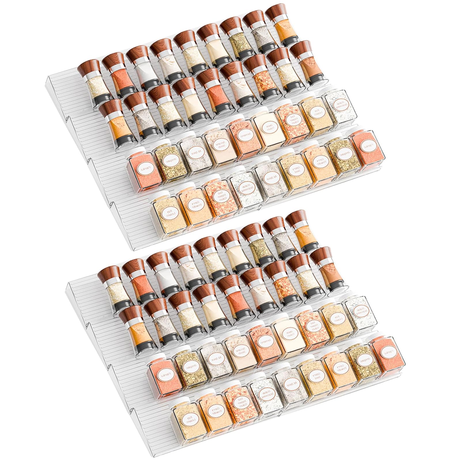 16 Pack Acrylic Drawer Spice Organizer, Expandable From 11''-22''