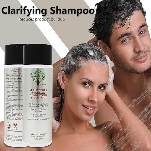 Miniatura 3 de MOUNTAIN TOP Apple Cider Vinegar ACV Shampoo (8 oz  273 ml) with Biotin, Castor Oil - Clarifying, For Fuller & Thicker Hair - Paraben, Sulfate Free