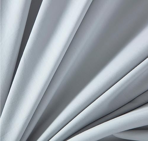 Miniatura 7 de Chezmoi Collection Juego de sábanas de sarga de algodón 100% de 250 hilos, tamaño King, 4 piezas, suaves, transpirables, lisas, de 16 pulgadas de