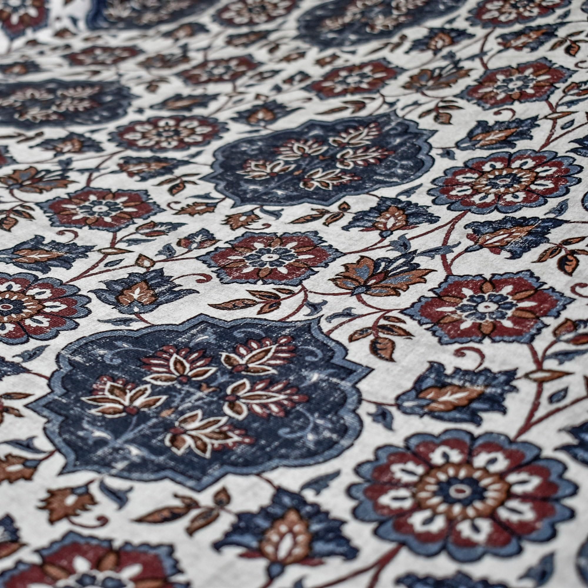 Fabric Mart Bezpośrednio Niebieski, brązowy i ecru Drukowany aksamit Tkanina Na metry, 6 metrów ciągłych 137 cm szerokość Geometryczny Niebieski Hurtowy Aksamit Tapicerka Tkanina Do Zasłony