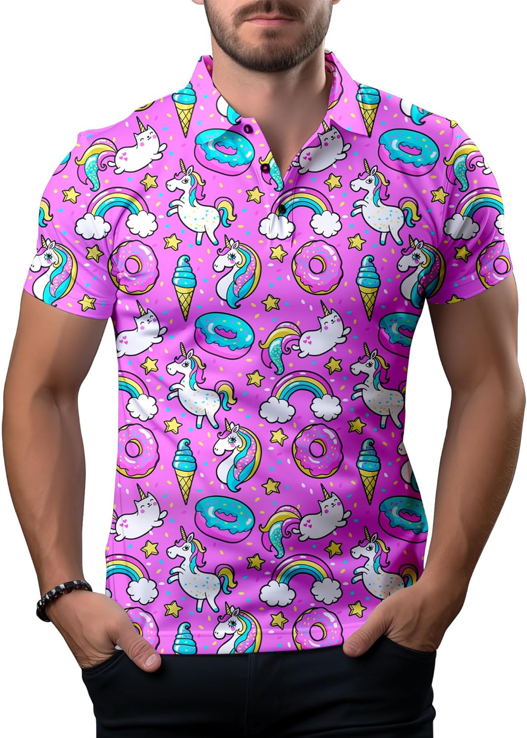 Funny Golf Shirts for Men,Mens Hawaiian Shirts Short Sleeve Novelty Crazy Golf Shirts - Image 2