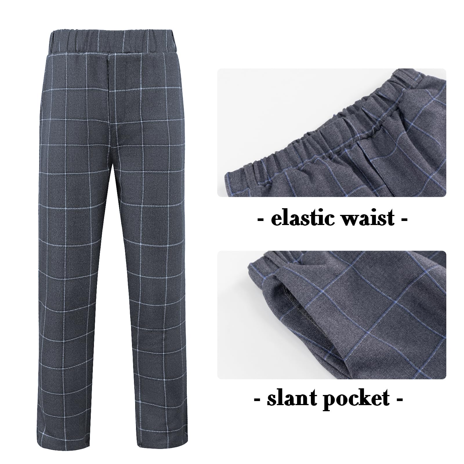 LOLANTA Costume Enfant Garçon 5 Pièces Slim Fit Tenue de Mariage et de Cérémonie pour Garçon, Pantalon de Costume, Gilet, Chemise avec Nœud Papillon, 3-12 Ans