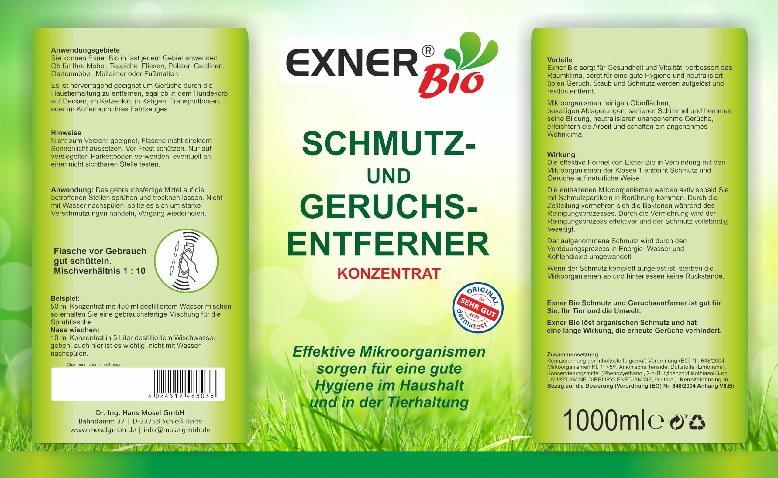 Enzymreiniger Konzentrat gegen Tiergerüche & organische Gerüche – Geruchsentferner & Geruchsneutralisierer mit effektiven Mikroorganismen gegen Urin, KOT & Erbrochenes – 1 Liter