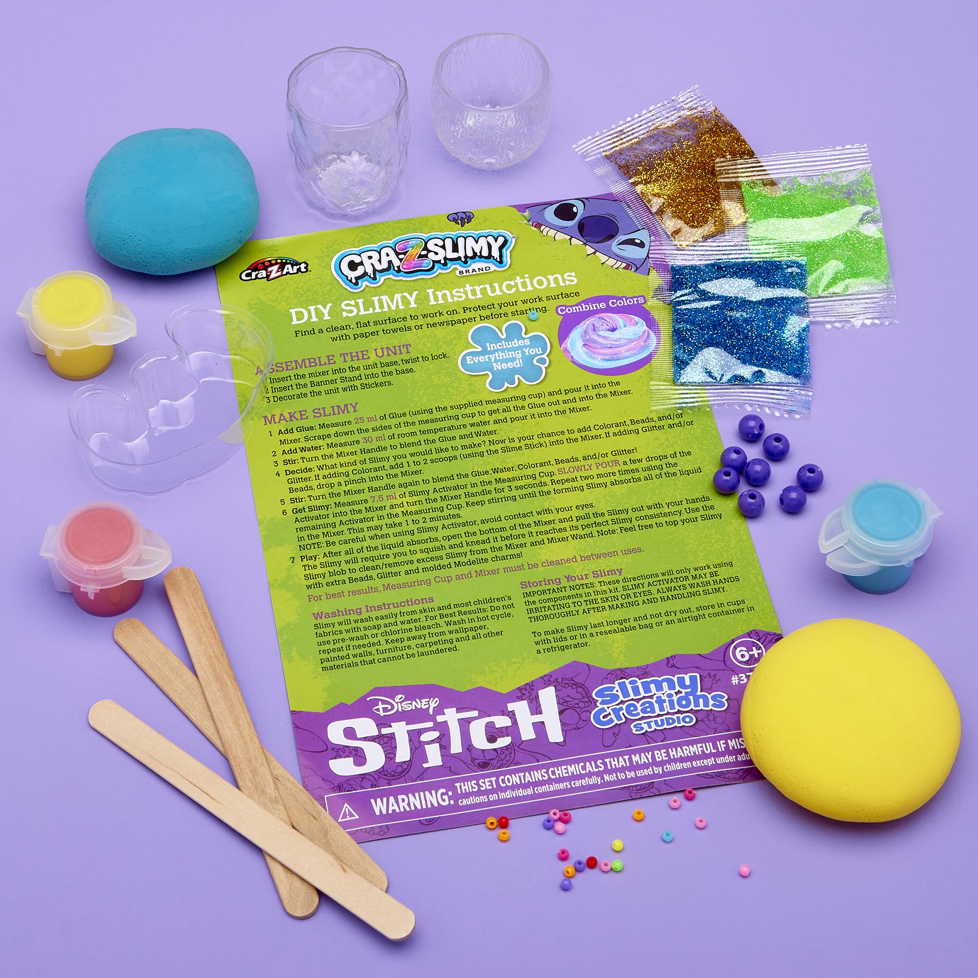 CRA-Z-Slimy Disney Stitch Slimy Creations Studio Crea Il Tuo Slime con i contenitori Stitch