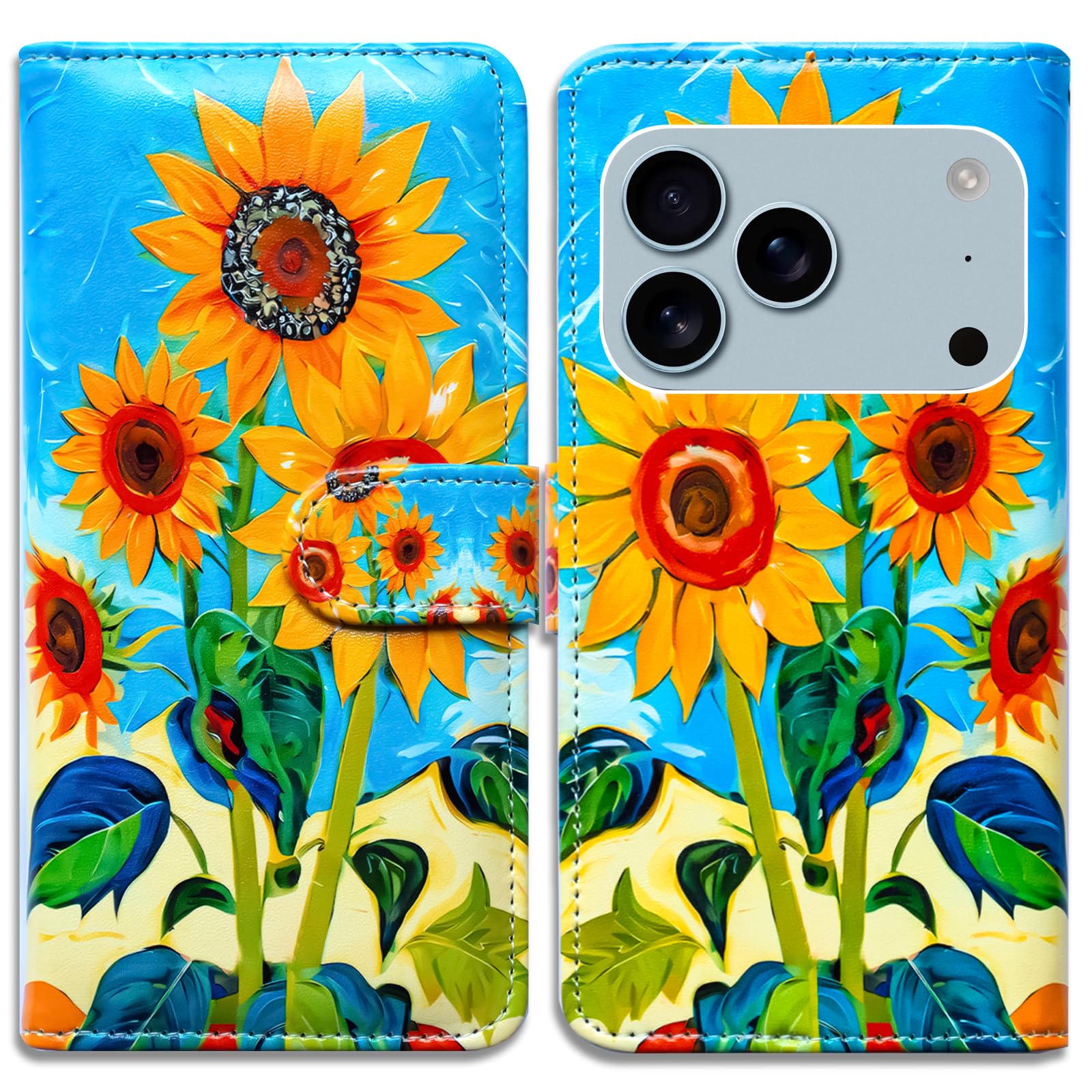 Amazon.com: Bcov Case for iPhone 17 Pro Max,Sunflower Pattern Blue
