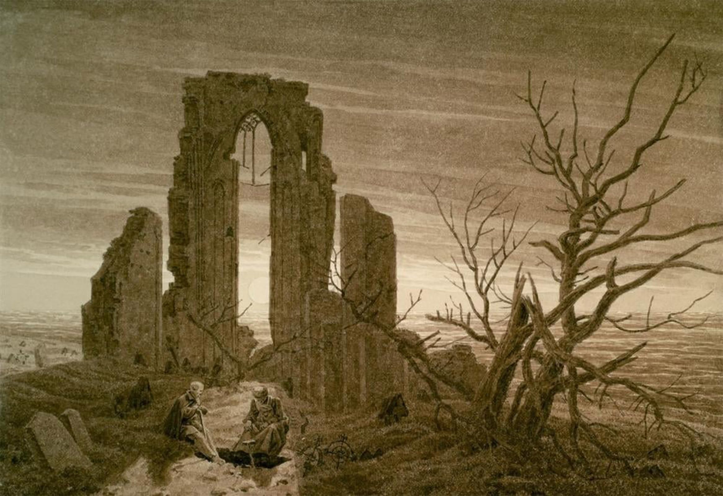 SERENDIPITP Vintage Wall Art Canvas Nordic Poster Canvas Print Picture The winter by Caspar David Friedrich Wall Art Poster for Home Decor 60x90cm