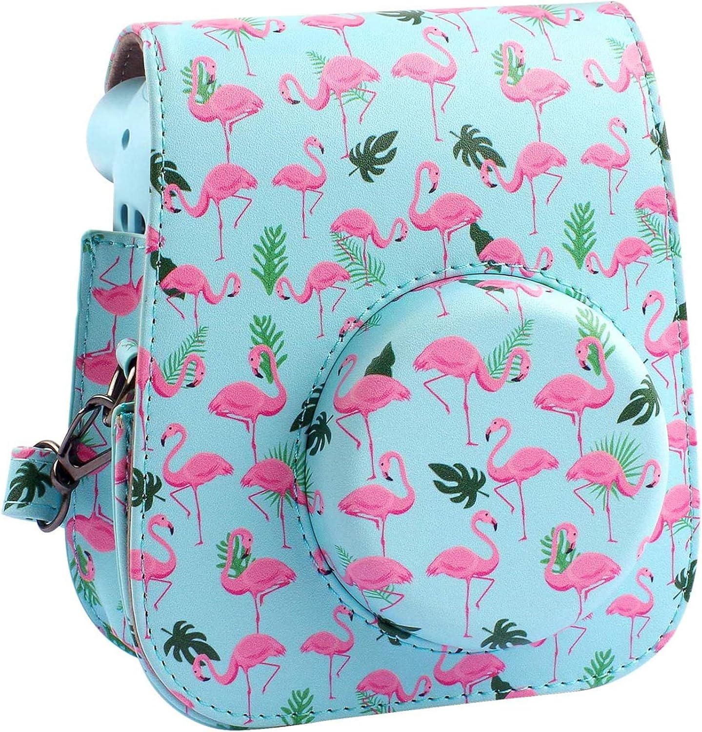 Protective & Portable Case Compatible with Fujifilm Instax Mini 11 Instant Camera with Accessories Pocket and Adjustable Strap (Flamingo)