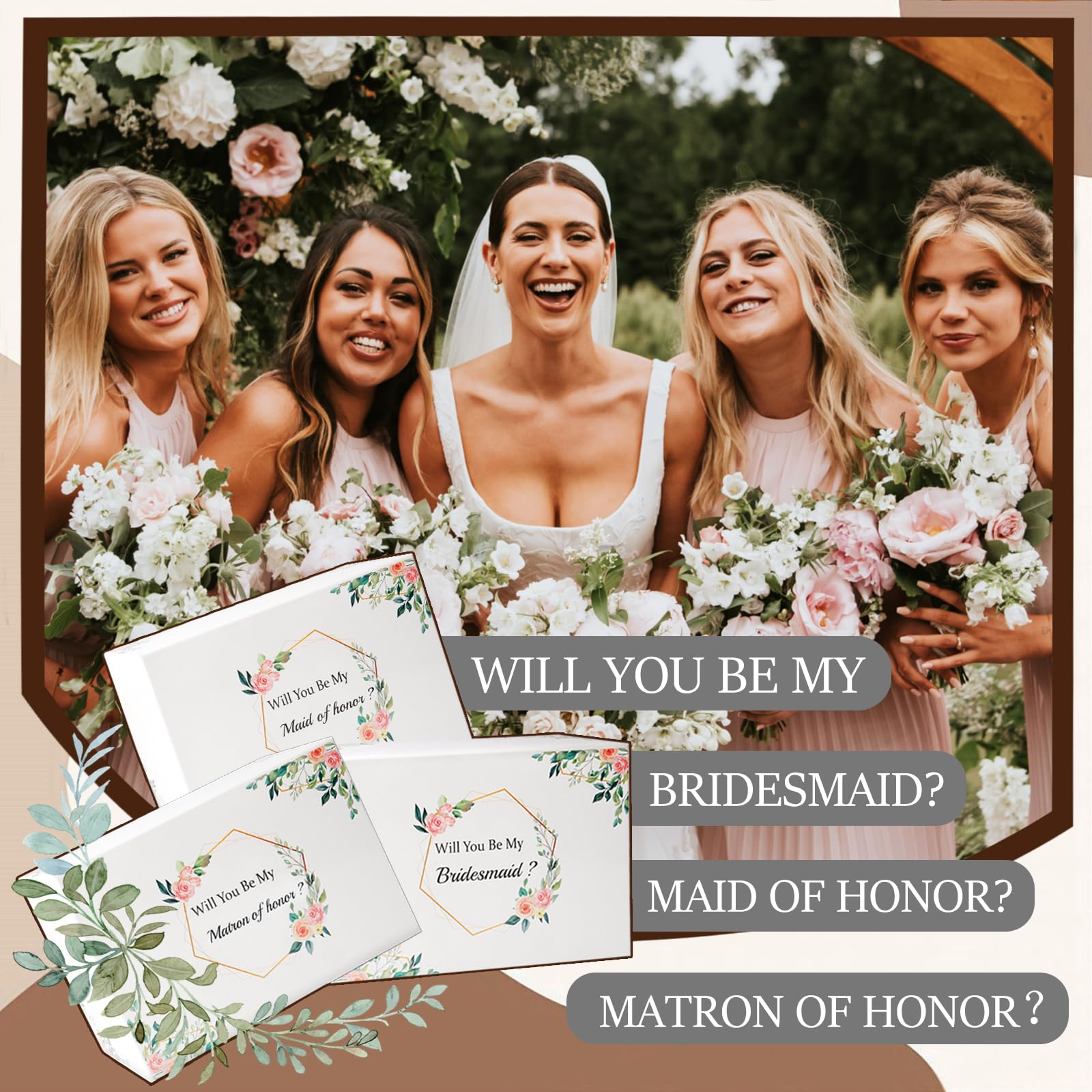 Mhoel 10pcs Maid of Honor Proposal Gifts Set,16OZ Drinking Glasses for Wedding,White Floor Socks,Scented Candle,Hair Clip,Knotted Bracelet,Satin Scrunchies,Proposal Box for Bridal Shower