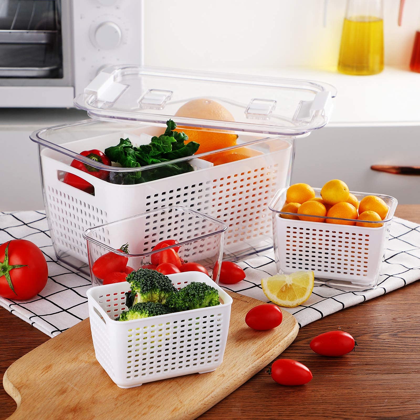 Buy Fruit Storage Containers for Fridge BEYONDA 3 Pack Vegetable