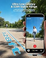 Vista 8 de Mini micrófono inalámbrico Lavalier para iPhone y cámara Android, micrófonos inalámbricos de doble canal con cancelación de ruido AI, rango de 328