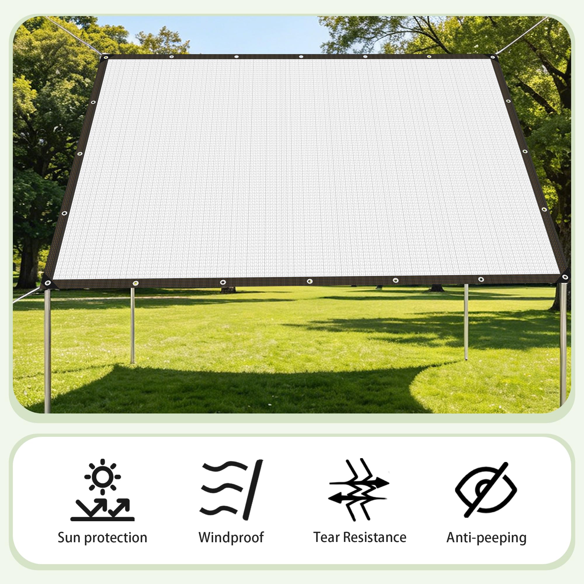 Aluminiowa Tkanina Zacieniająca 280 x 390 cm Wiele Rozmiarów Tkanina Na Cień Ogrodowy Łatwa Instalacja Do Pergoli Patio, Szklarni, Markizy Okiennej Samochodu, Srebro