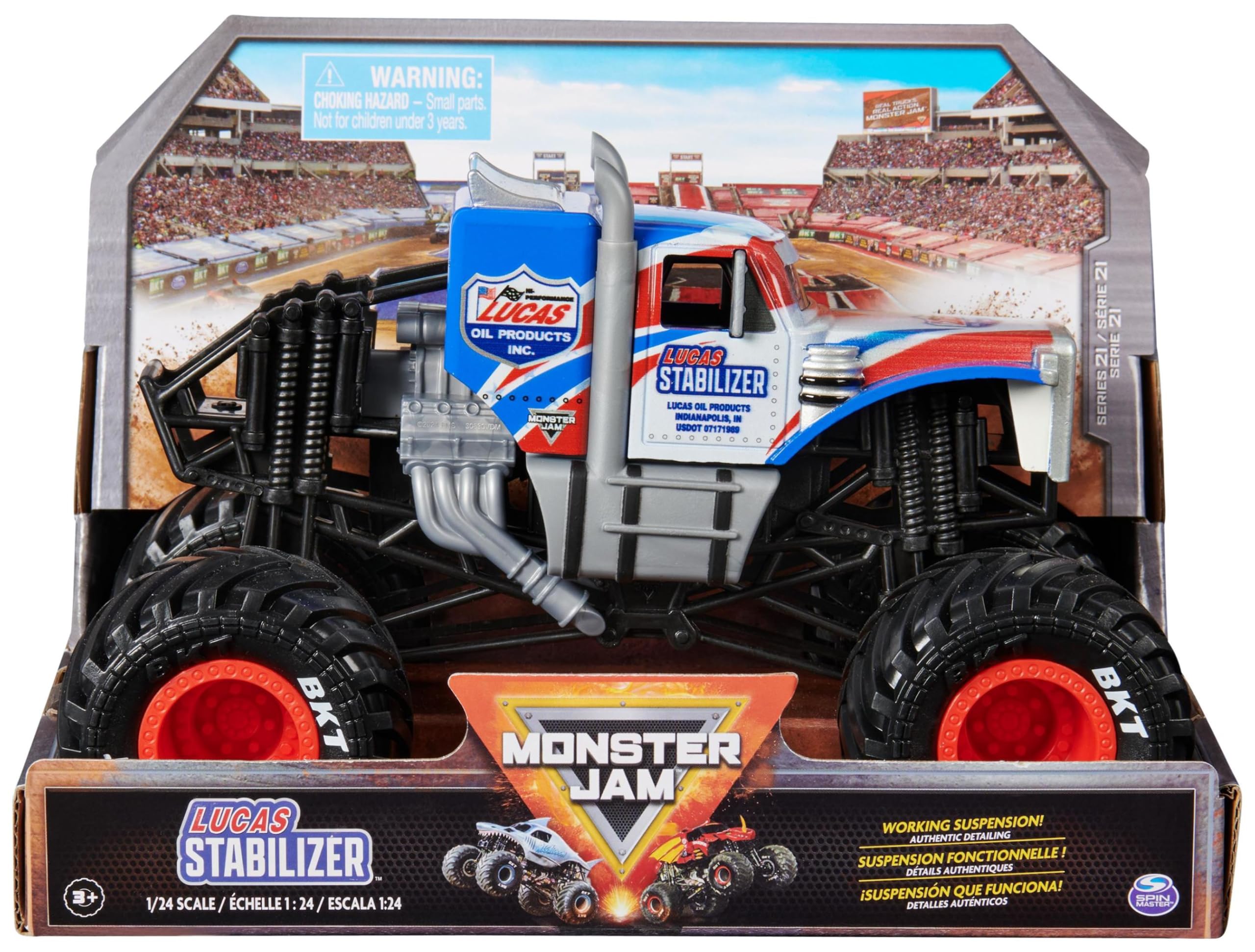 Monster Jam - Coche Monster Truck Oficial Escala 1:24 - Modelo Aleatorio - Coches para Niños - Juguetes Niños 3 años +