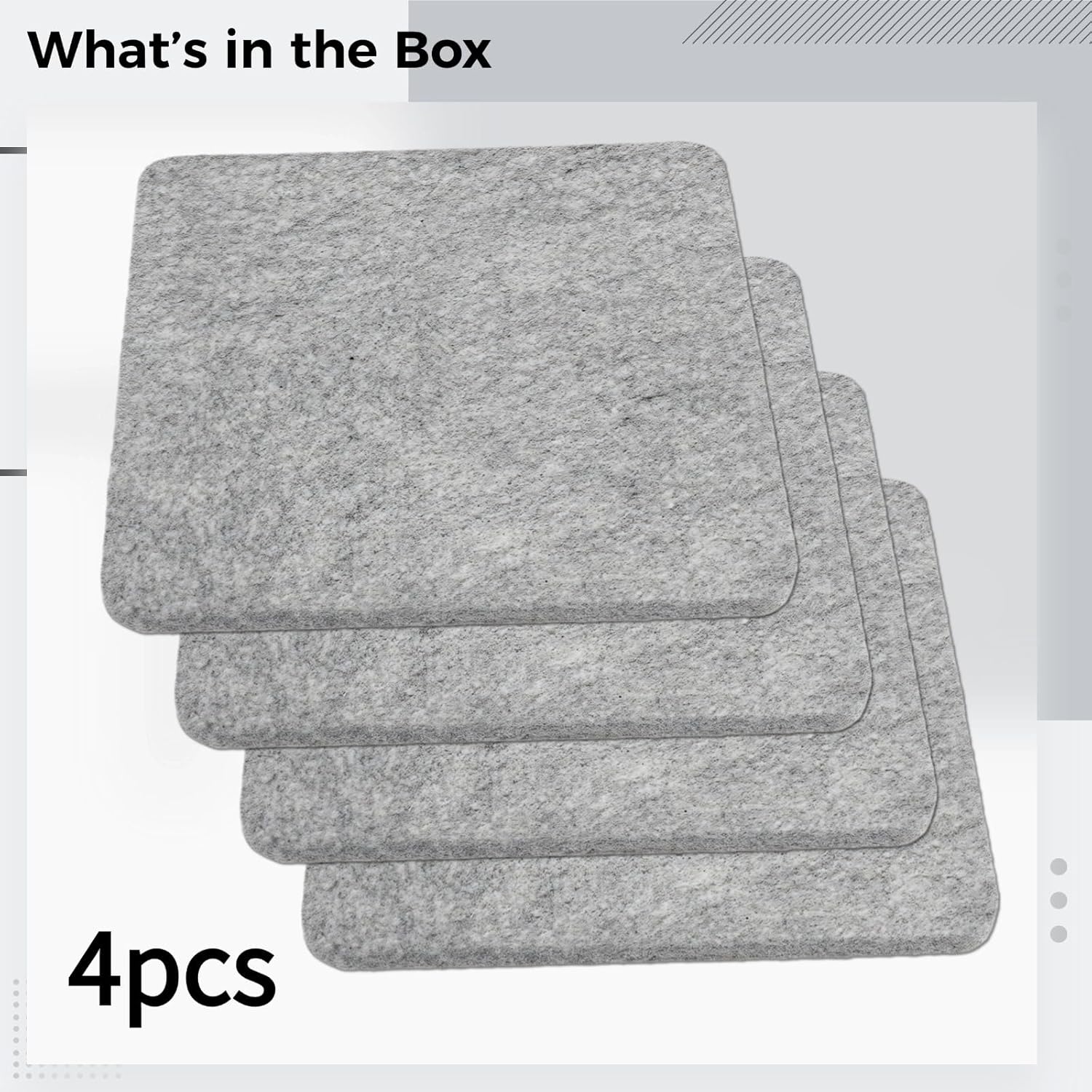 10X10 in Needle Felting Mats, 4-Piece Wool Felt Pad Set for Needle Felting & Ironing, Beginner's Kit