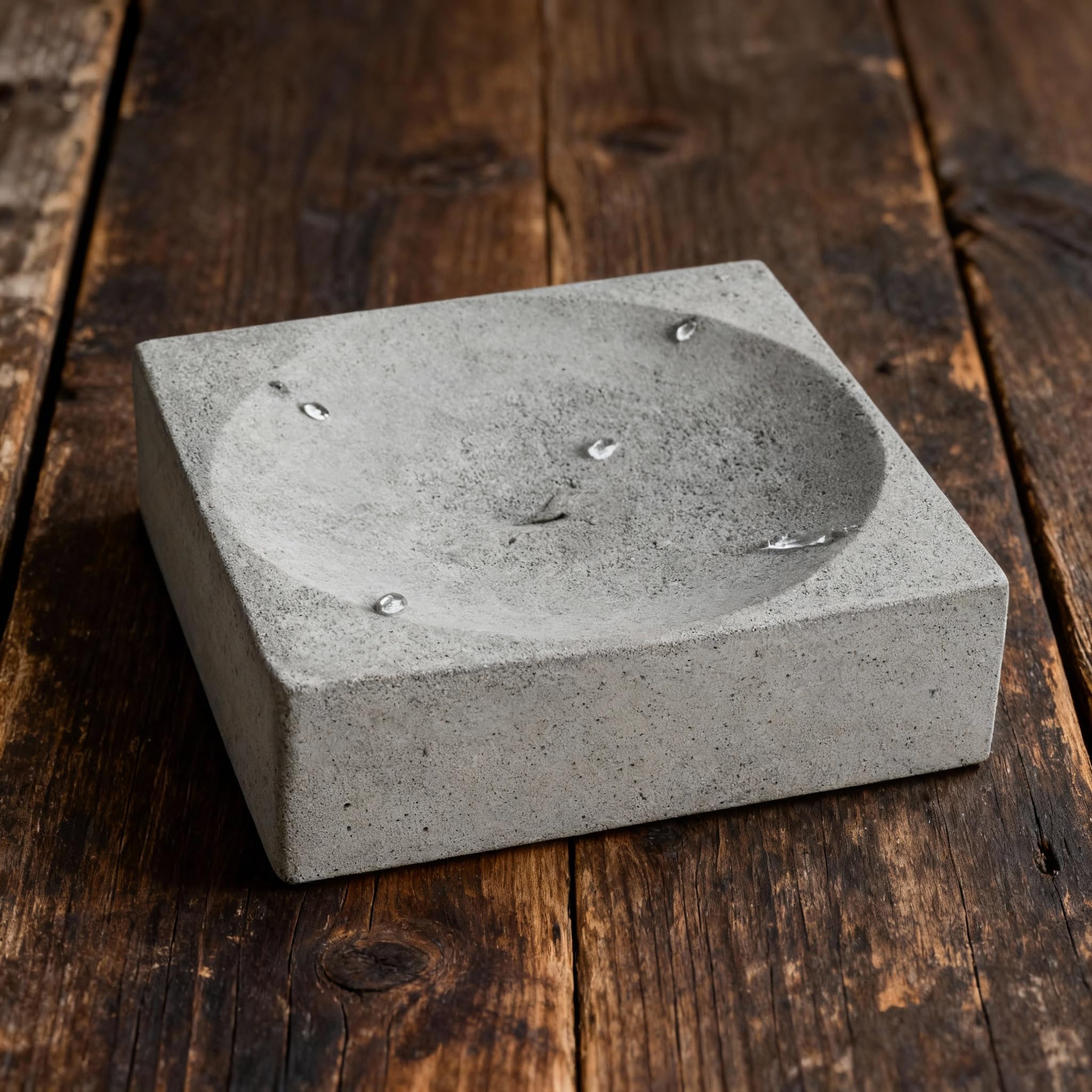Fontaine de table Zen Goutte - Fontaine d'intérieur moderne en ciment - Bassin rocheux autoportant - 25,4 x 25,4 x 9,7 cm - Décoration de bureau en pierre naturelle pour la méditation, la relaxation