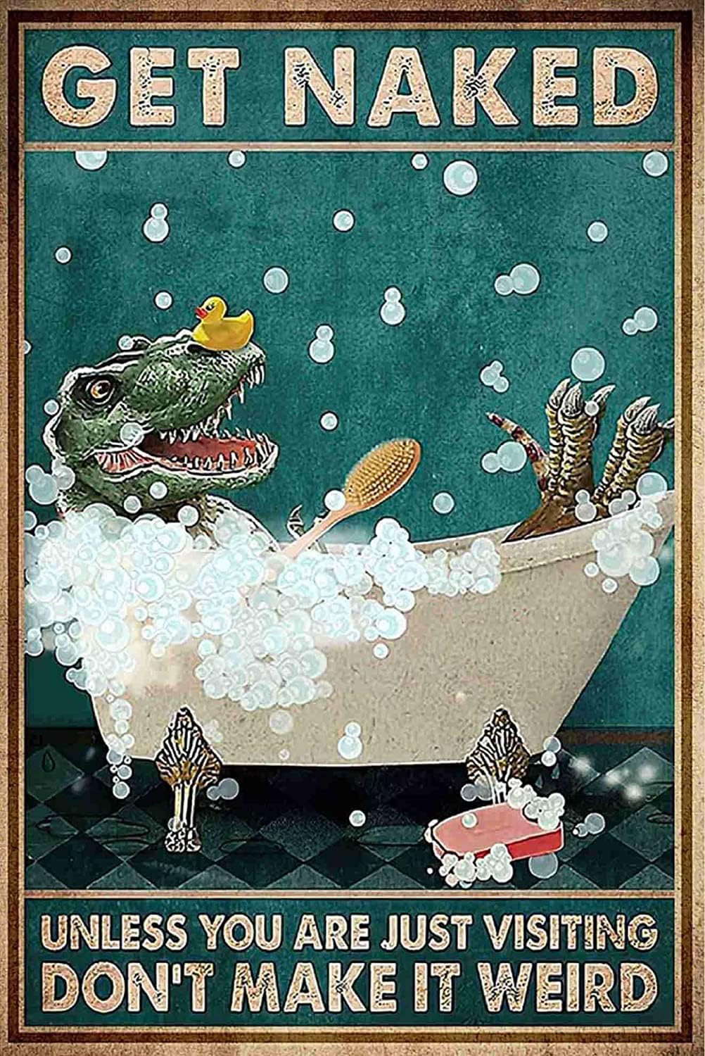 Targa in latta con Cocker Spaniel Dog We Saw That Bathroom Toilette Vintage Metal Sign Poster retrò per bagno WC per gli amanti dei cani, 15,2 x 20,3 cm