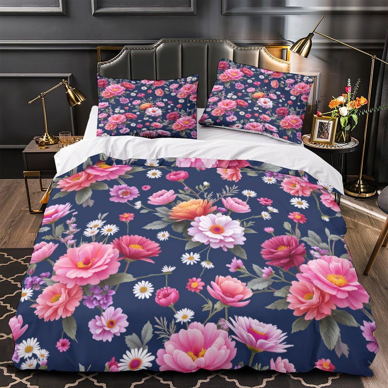 Housse de couette style botanique vintage pour une chambre parentale relaxante