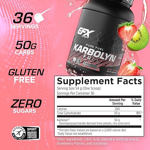 Miniatura 189 de EFX Sports Karbolyn Fuel | Polvo de carbohidratos de rápida absorción | Carga de carbohidratos, energía sostenida, recuperación rápida, sin