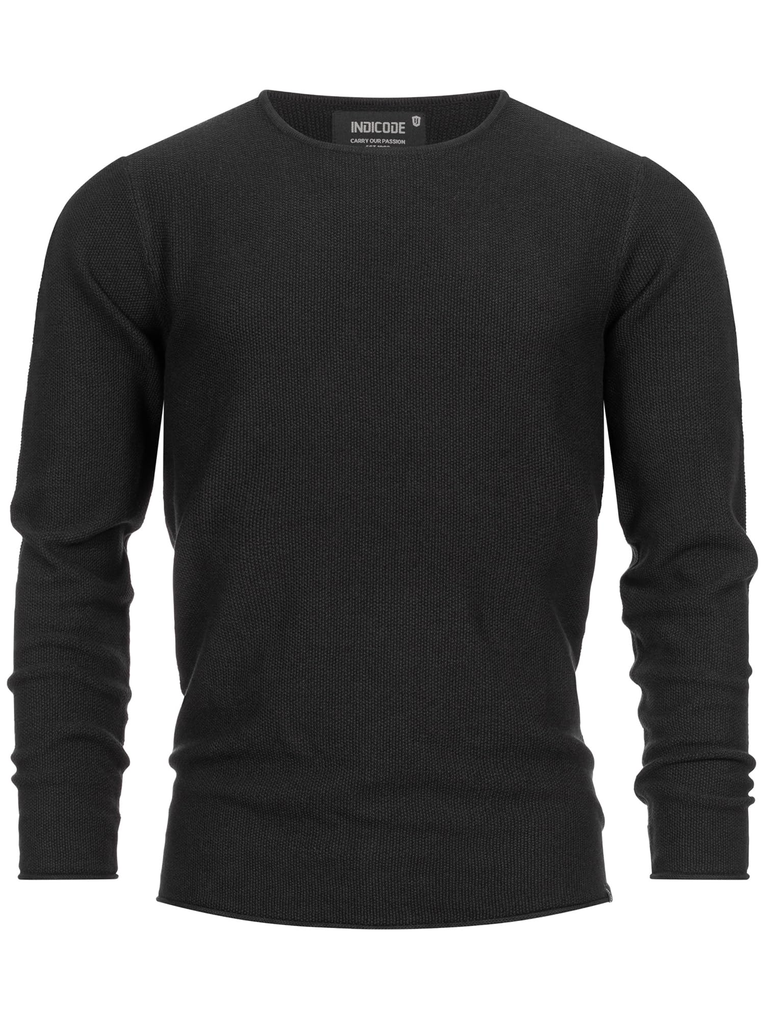Indicode Hombres Loakim Jersey clásico de Punto Jaspeado con Cuello Redondo