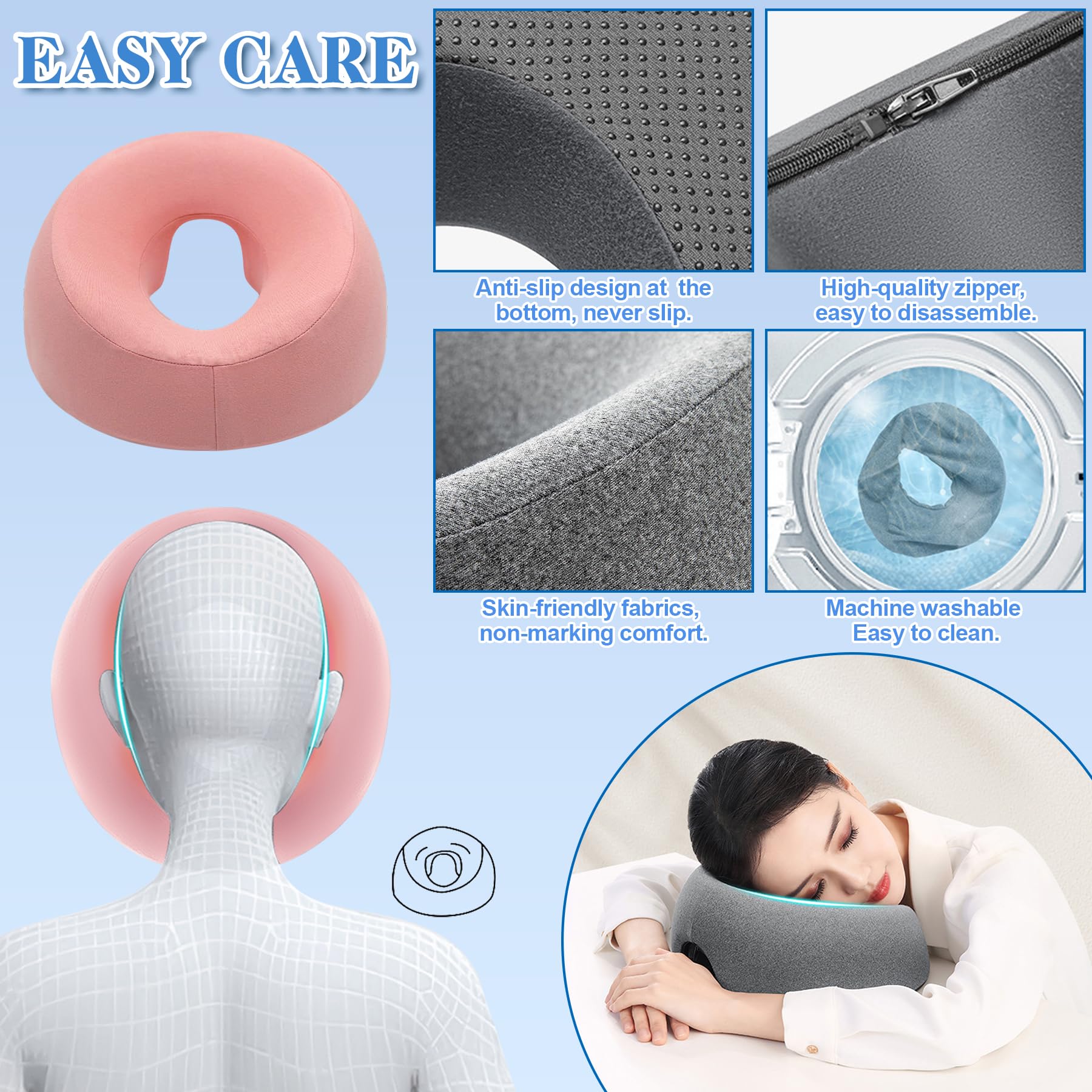 TZEKING Reposacabezas de Masaje para Cama,Almohada de Masaje Boca Abajo,Almohada De Masaje Facial,cojín de relajación Facial,reposacabezas de Cama de Masaje,Almohada Propensa A Masaje,para SPA,Salón