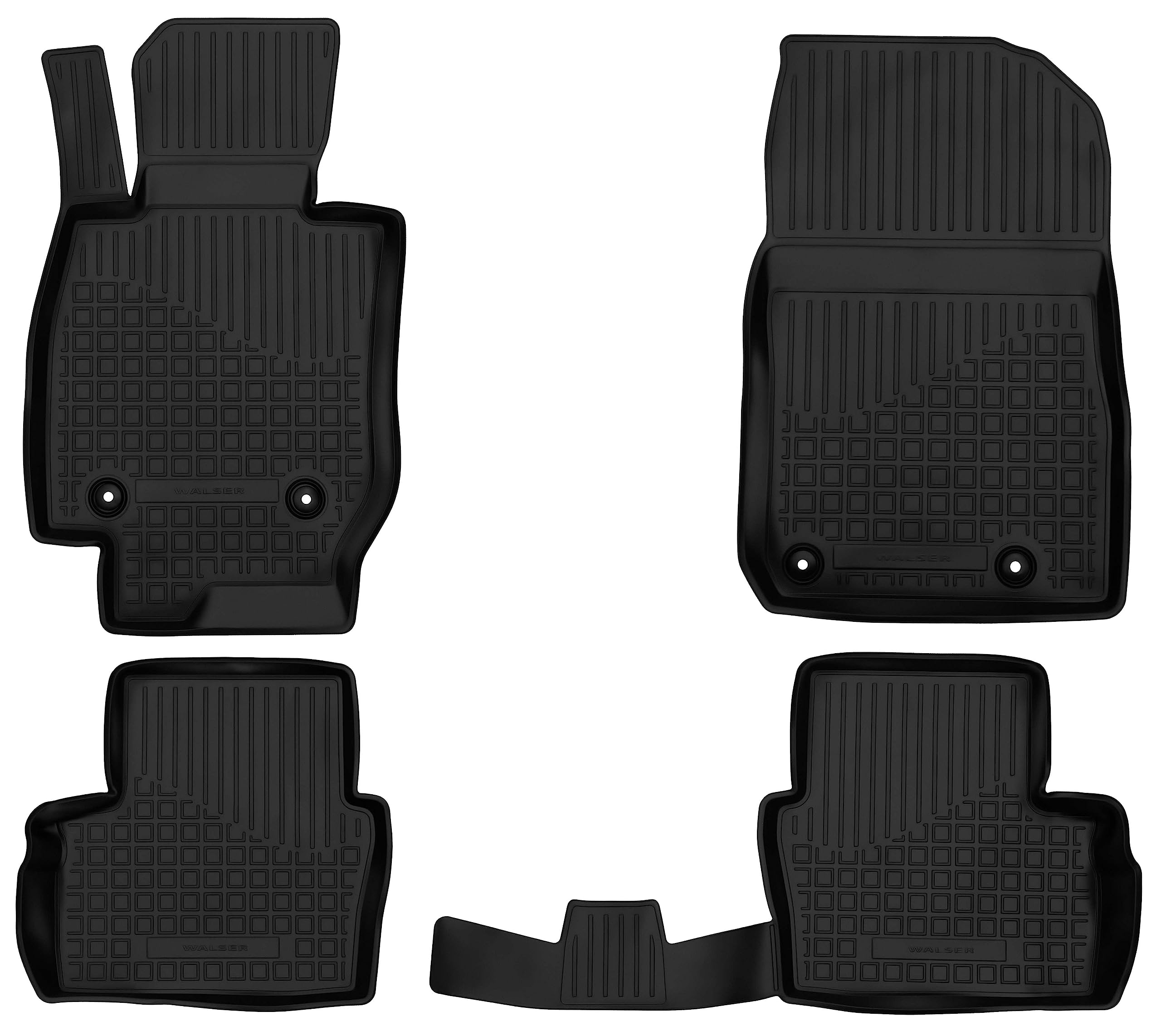 WALSER Tappetini in gomma per auto XTR su misura compatibile con Mazda CX-3 (DK) 2015 - Oggi, Tappetini auto antiscivolo, protezione vano piedi