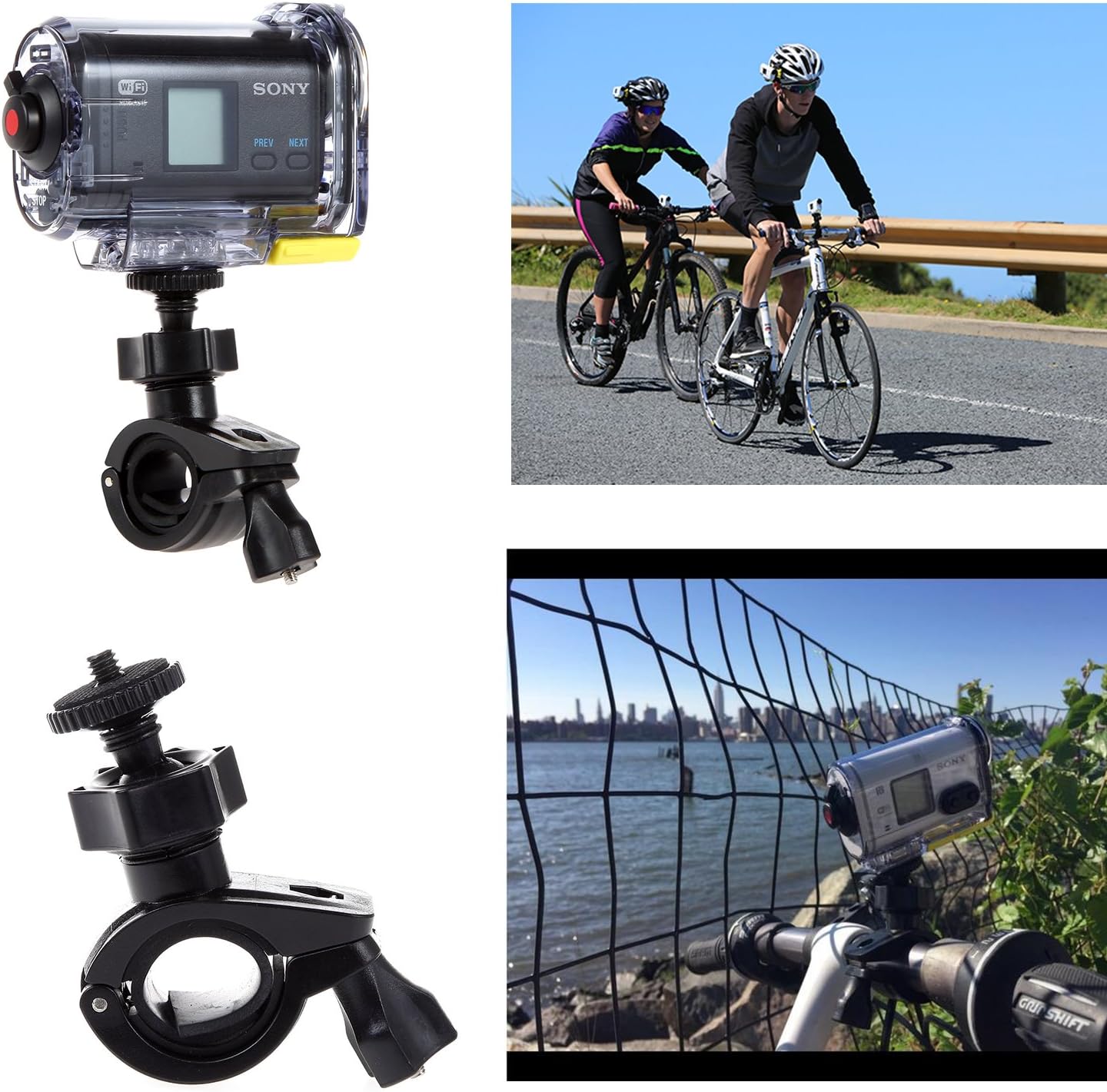 Luxebell Accessories Bundle Kit for Sony Action Camera Hdr-AS15 AS20 AS30v AS50 AS100v AS200v HDR-az1 Mini Fdr-x1000v (14-in-1)