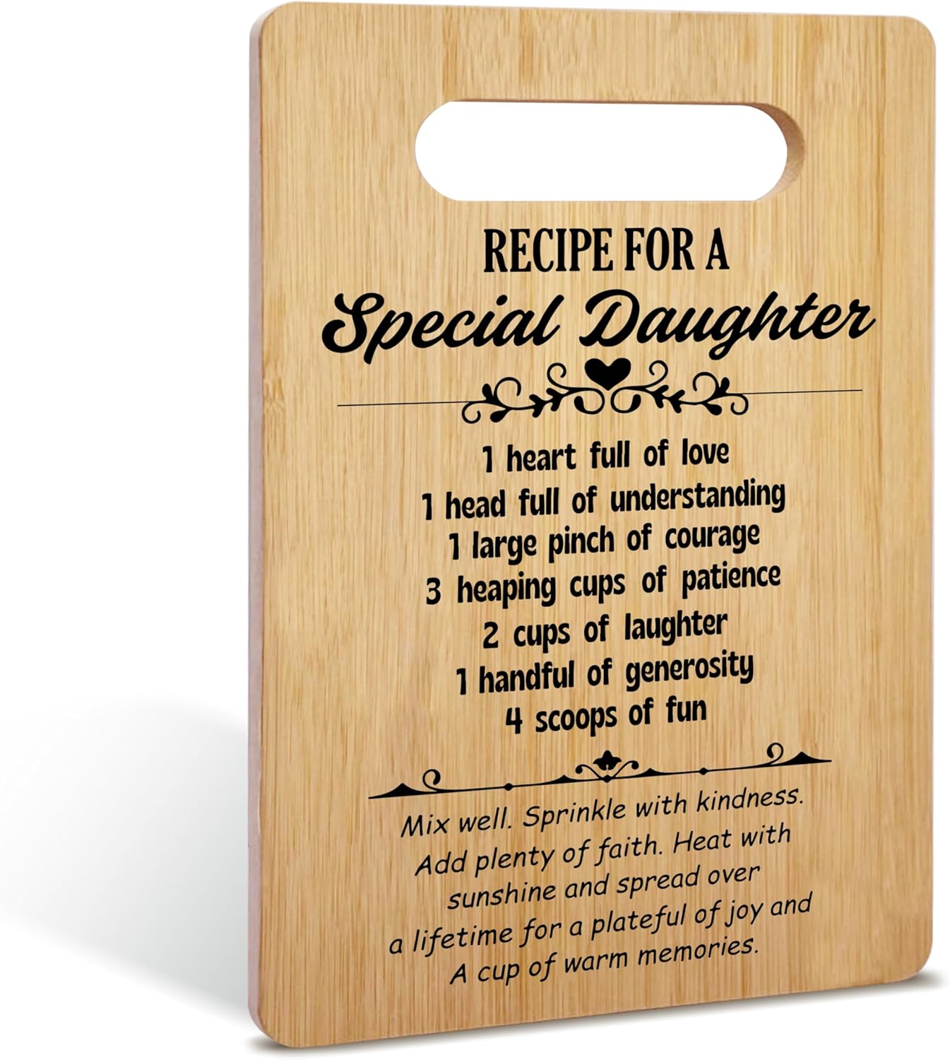Gifts for Daughter, Recipe for a Special Daughter Bamboo Cutting Board Gifts, Daughter Birthday Gifts from Mom, Christmas Mother’s Day Gifts For Best Daughter, Home Kitchen Decorations -08 Gifts for Daughter, Recipe for a Special Daughter Bamboo Cutting Board Gifts, Daughter Birthday Gifts from Mom, Christmas Mother’s Day Gifts For Best Daughter, Home Kitchen Decorations -08