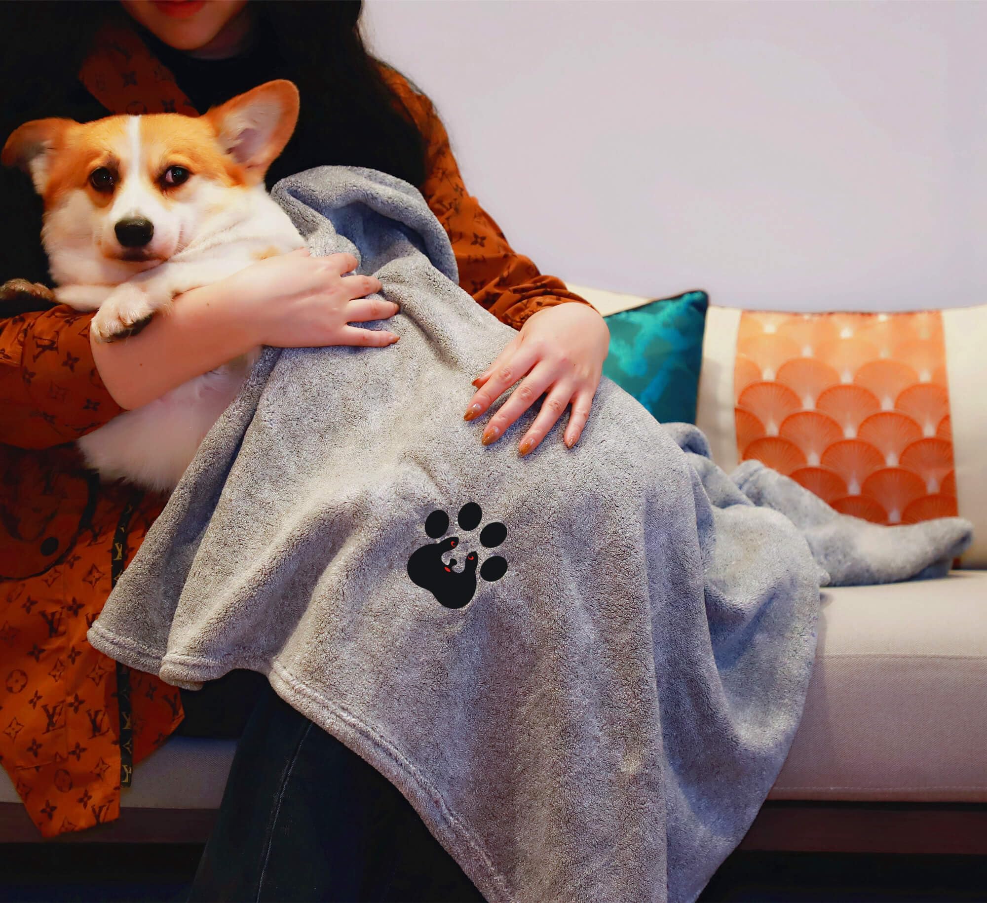 Dogvingpk Serviettes de Bain Extra Larges pour Chien – Serviette de Bain Super absorbante en Microfibre Douce pour Animal Domestique, Taille XL 140 x 91,4 cm, Gris