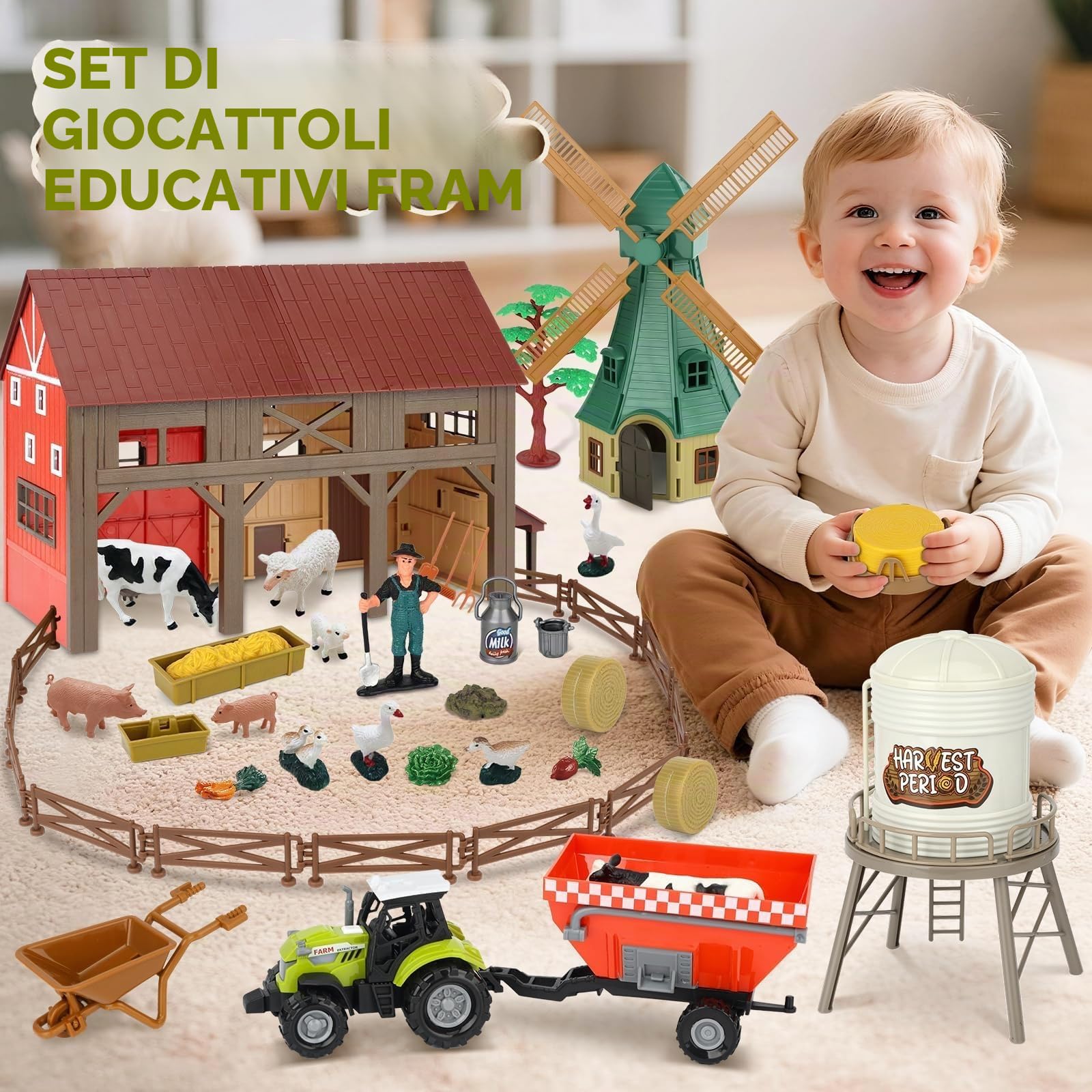 Fattoria Animali Giocattolo Bambini Set per 3 4 5 6 7 Nnni Ragazzi Ragazze