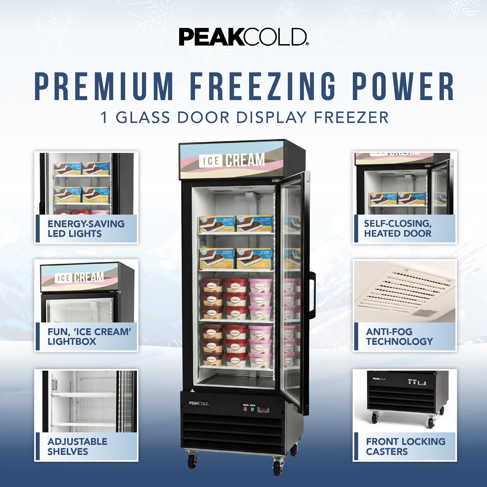 Amazon.com: PeakCold 1-Door Upright Display Freezer - 13 Cubic Ft