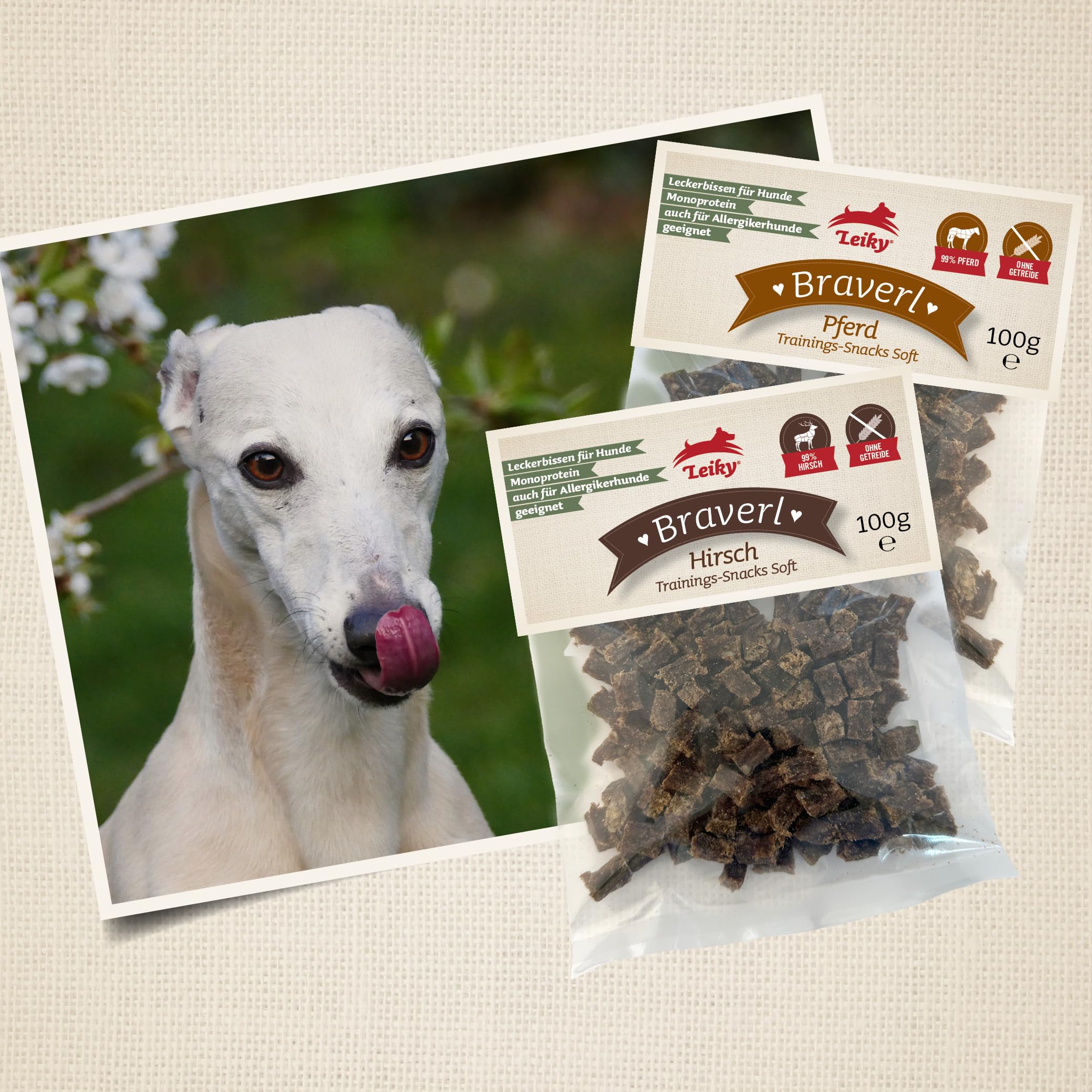 Braverl Soft Hundesnacks 99% Pferd - Leckerlies für Hunde 1Kg