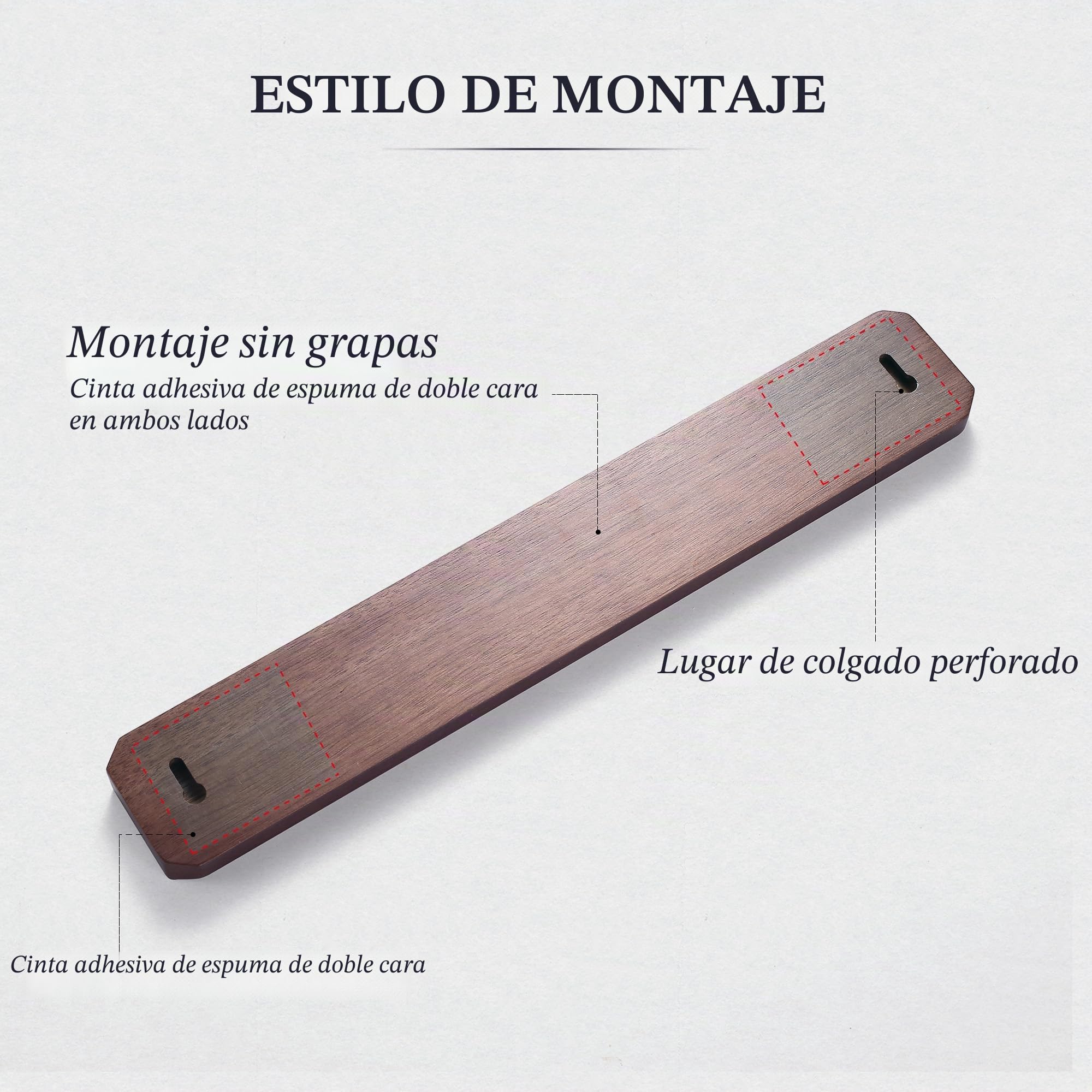MITSUMOTO SAKARI Soporte Cuchillos Cocina Profesional, Iman para Cuchillos | 40 cm Madera Preciosa de Acacia Iman Cuchillos Cocina Japón, Porta Cuchillos Cocina Magnético de Madera Maciza de Doble Fila