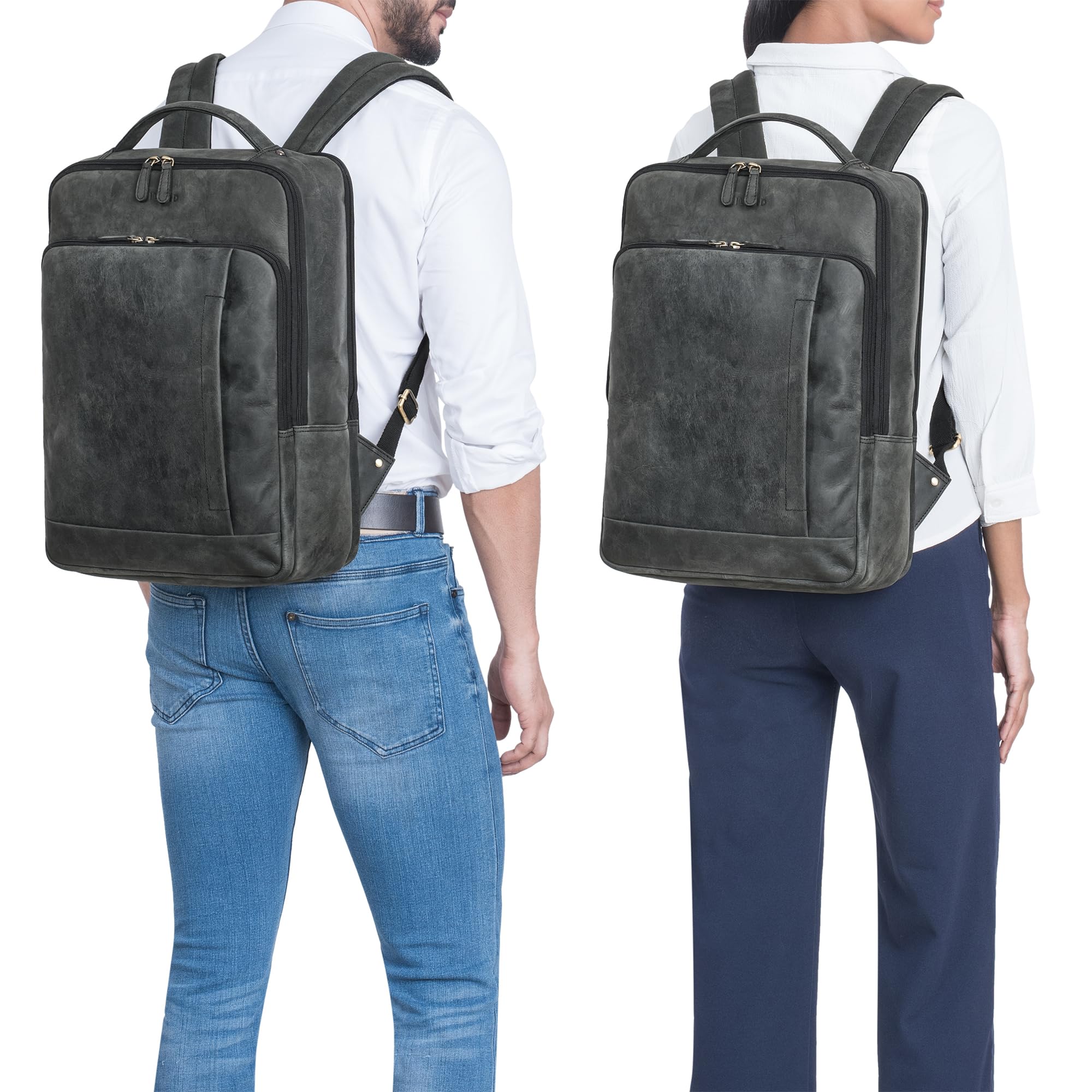 STILORD "Emmanuel" Duży Skórzany Plecak Męski i Damski na Laptop 15,6-16 Cali Elegancki Backpack do Biuro University Podróż Plecak Biznesowy ze Skóry Naturalnej Kolor:antracyt