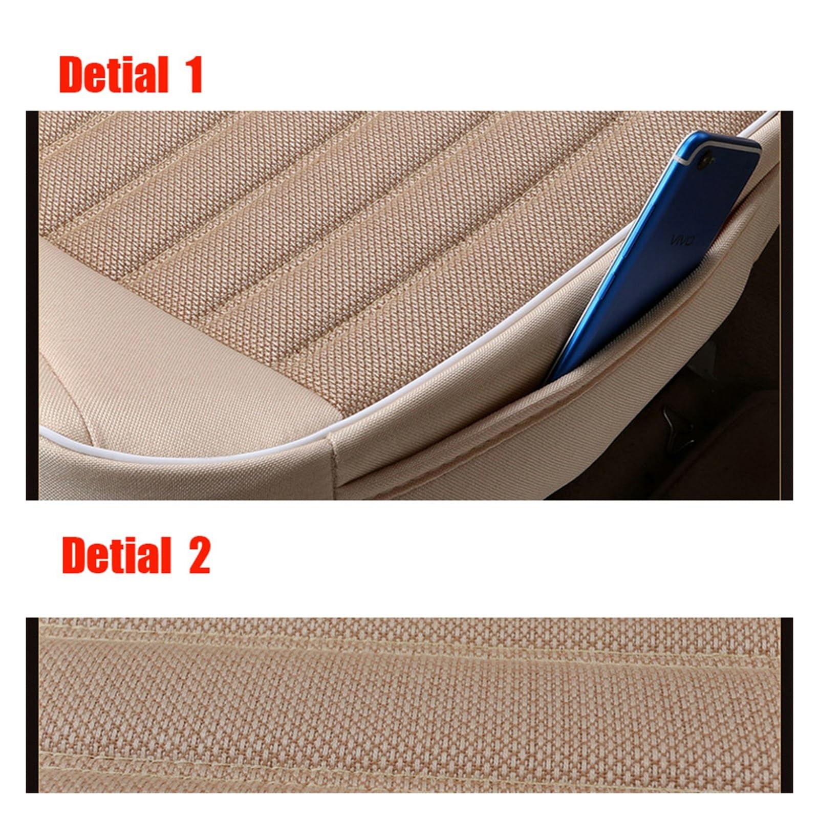 Coprisedile per auto in lino Quattro stagioni Cuscino per seggiolino auto in lino traspirante universale Protezione per sedile anteriore/posteriore。 Copri sedili Auto(Grey,1xRear Seat Covers)