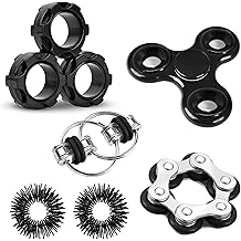 Fidget Toys Adults Pack 6PC, Christmas Stocking Stuffers for Teen Boy Fidgets for Classroom Cool Gadget Desk Toys for Teens Figette Spinner Figits Ring ADHD Autism Must Have Stress Anxiety Relief Toy