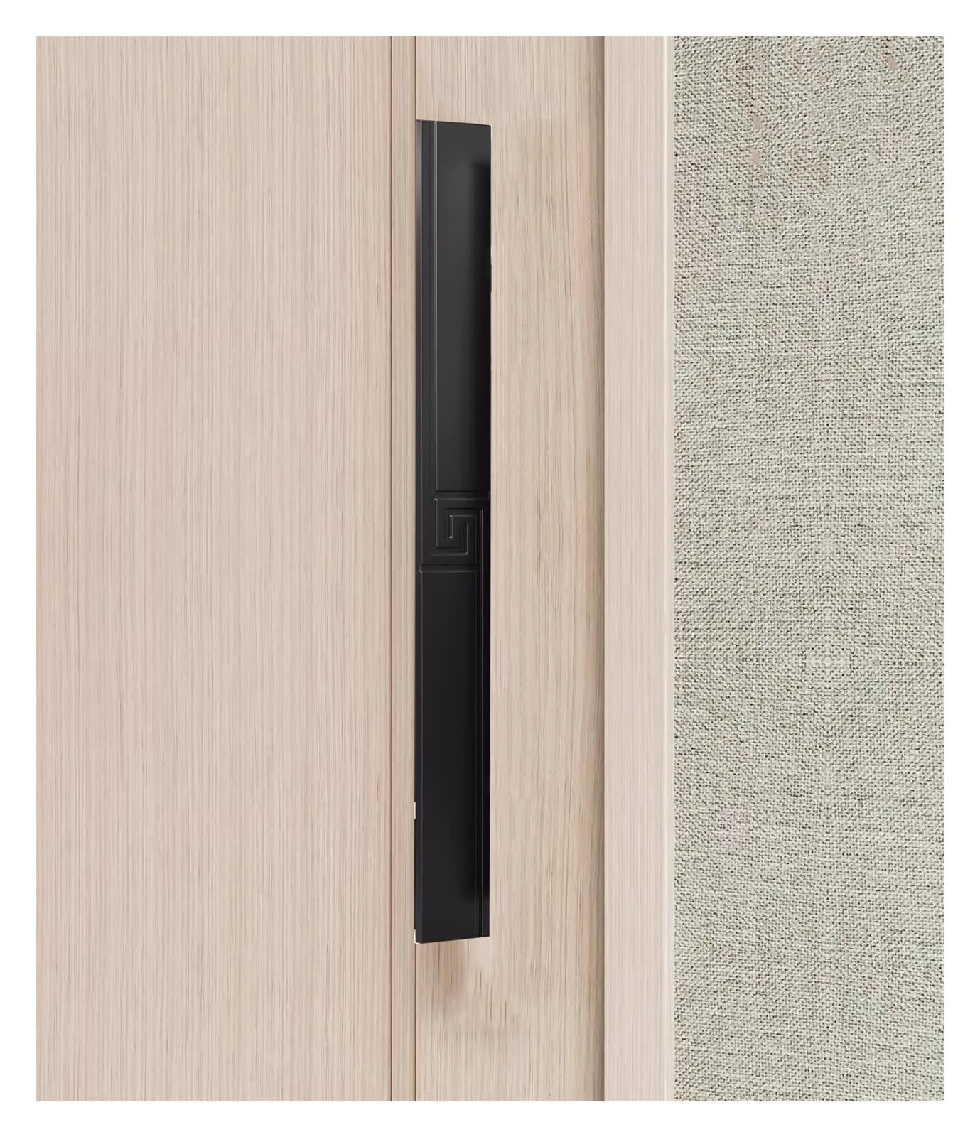 MXXQRHF Modern Black Aluminum Double Sided Door Handles - 31.5in Push Pull Bar for Wooden Barn & Sliding Glass Doors - Durable Exterior & Interior Use