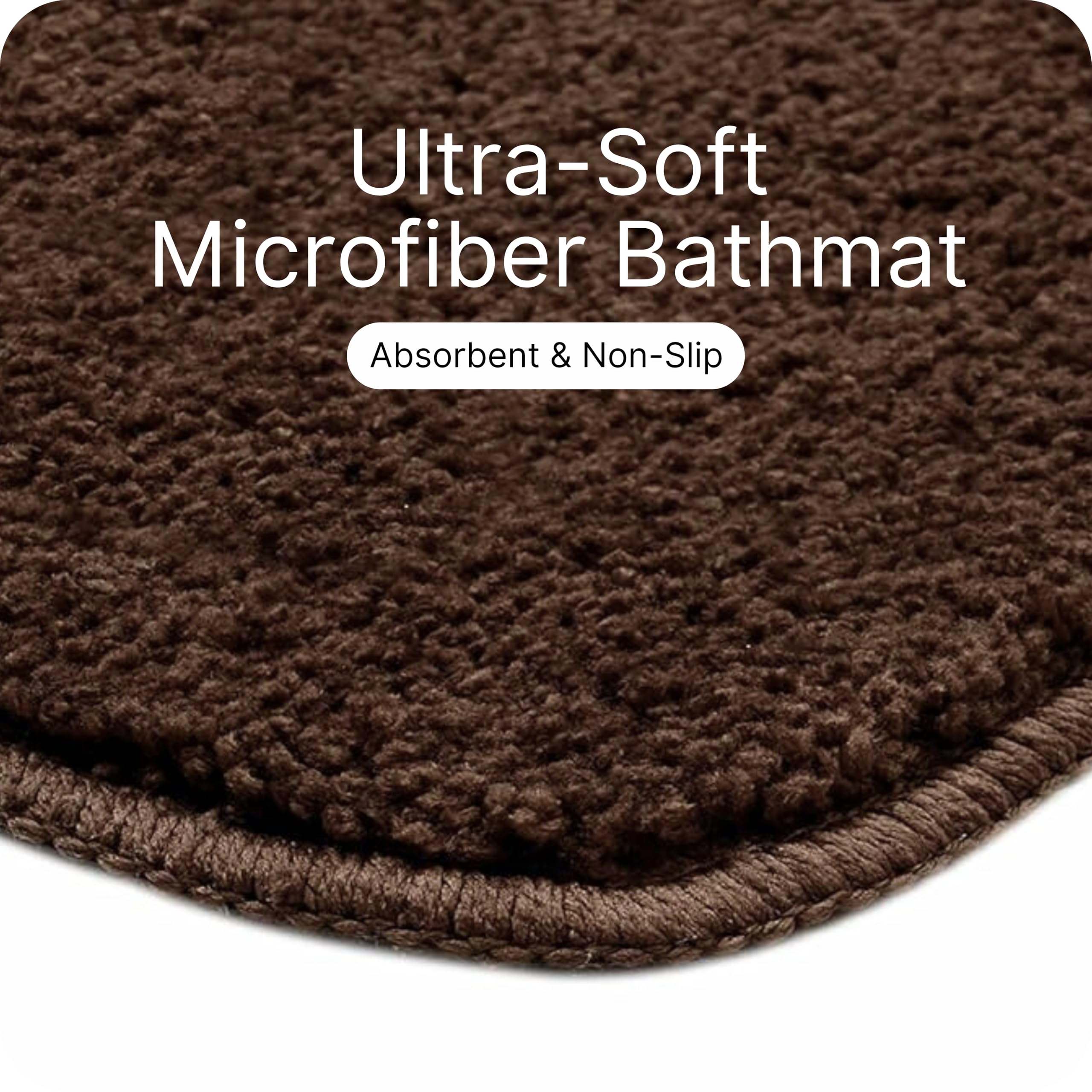 SARAL HOME EASY LIVING Microfiber Solid Rectangle Anti-Skid Bath Mats Soft & Super Absorbent Mats for Shower Washable,Non-Slip & Quick-Drying Mats for Kitchen Bathroom|Set of 2(Brown,40X60cm) 2