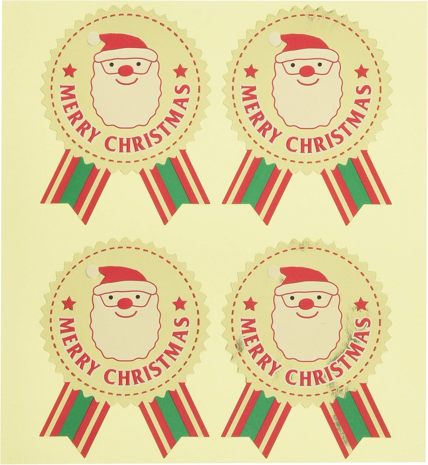 ヘッズ(Heads) XSA-1S Christmas Ribbon Gift Stickers, Santa (100 Stickers)