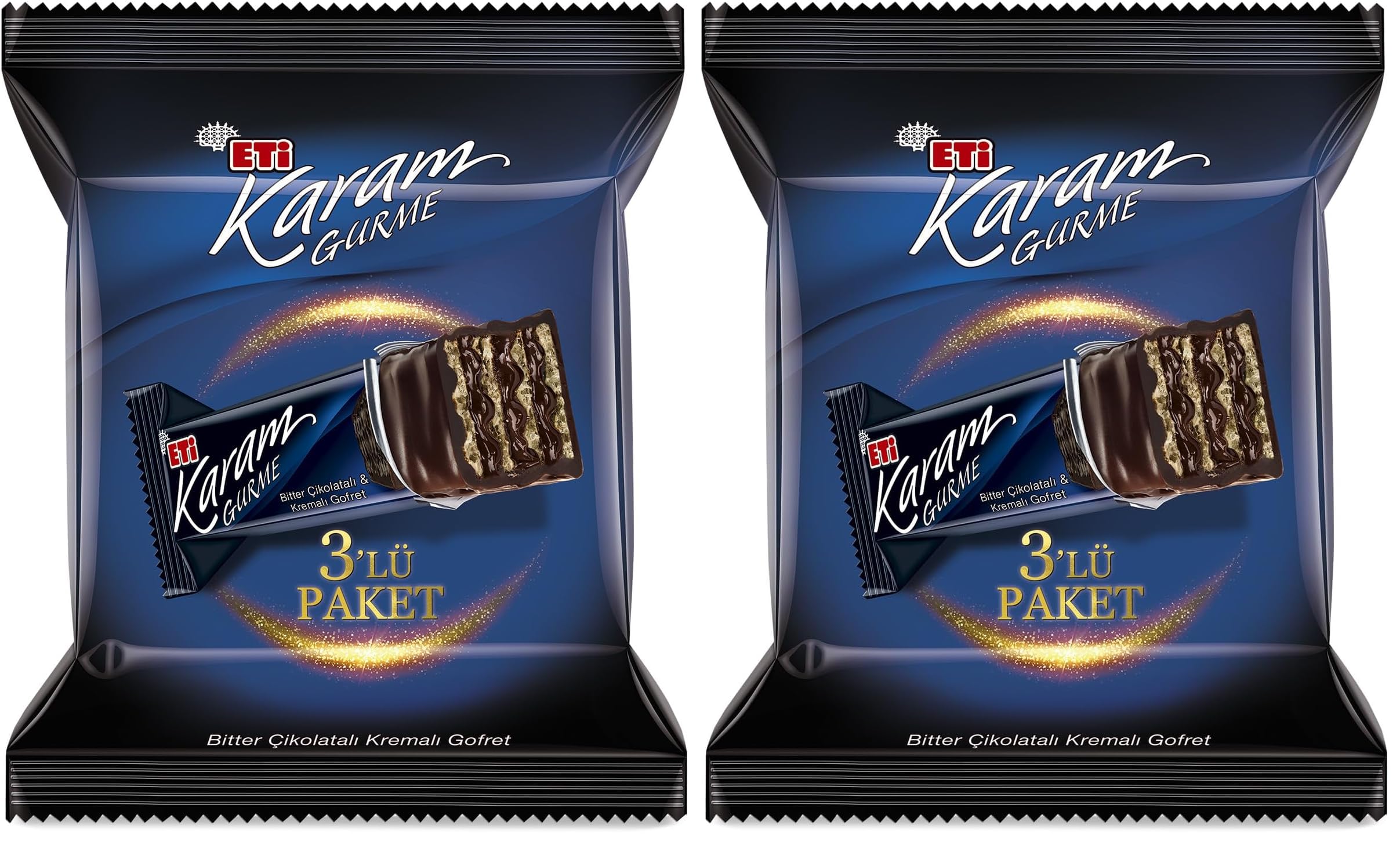 Eti Karam Gurme Bitter Çikolatalı Gofret 3 x 50 g 2li paket
