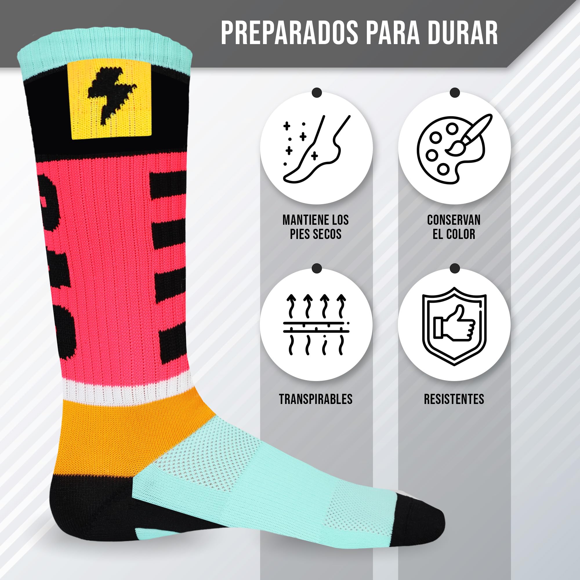 Calcetines de Deporte sin Costuras para Hombre y Mujer - Largos para Ciclismo, Running y Pádel