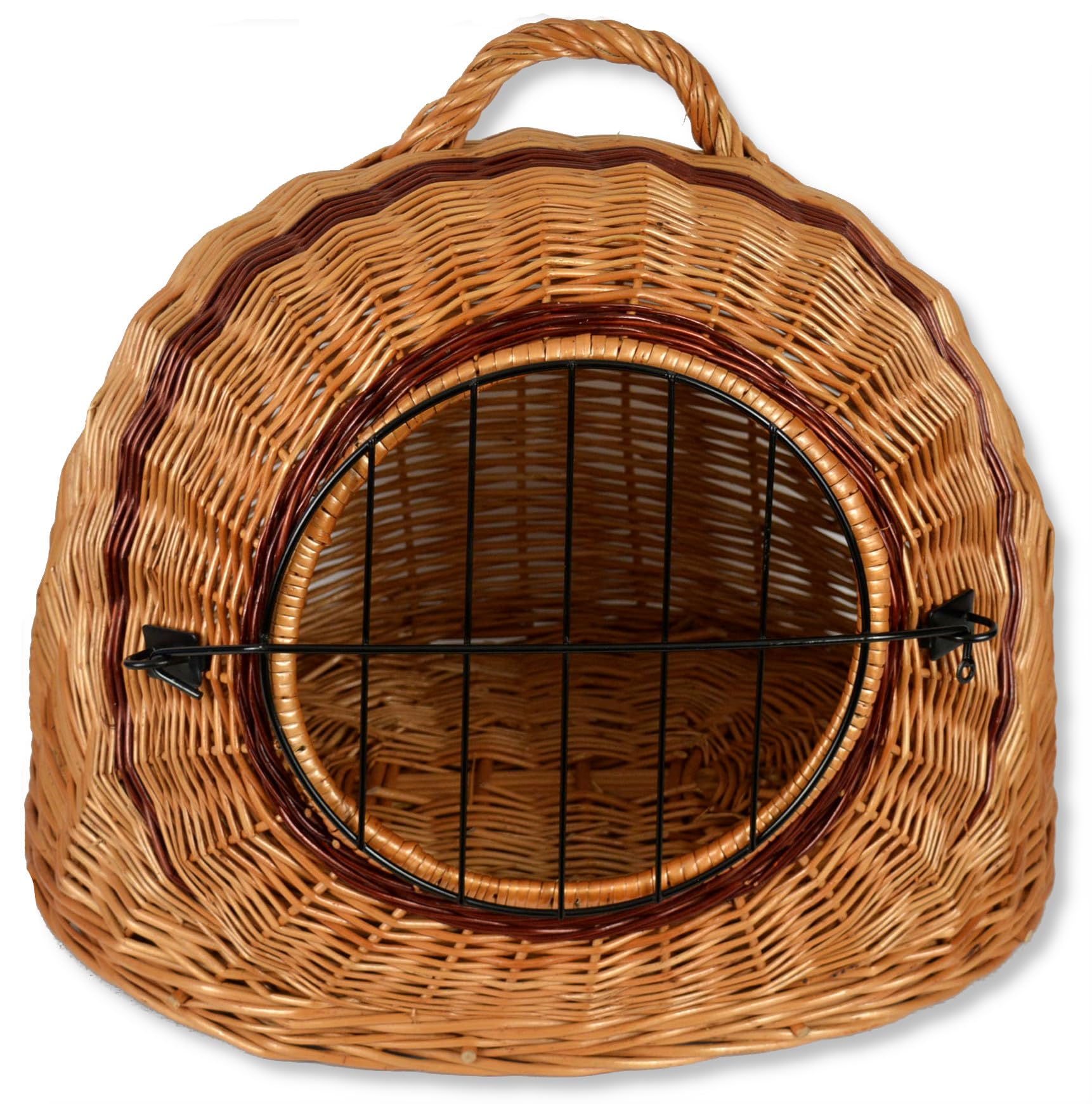WIKLER Katzenkorb 40cm - Transportkorb Aus Weide Mit Metallgitter