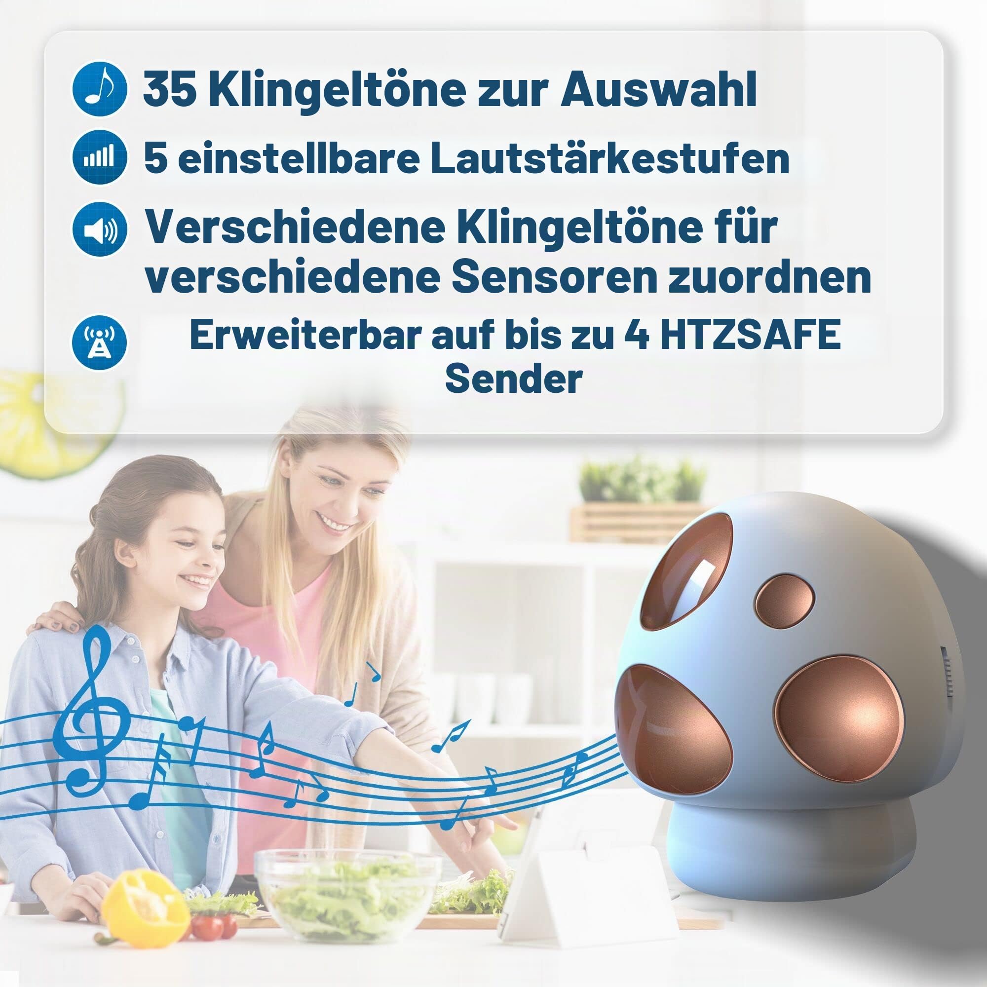 Solar-Reichweite drahtloses Einfahrtsalarmsystem-1 Empfänger+2 Sensoren | Wetterfester Bewegungssensor & Detektor, Home & Office DIY Sicherheitsalarmsystem