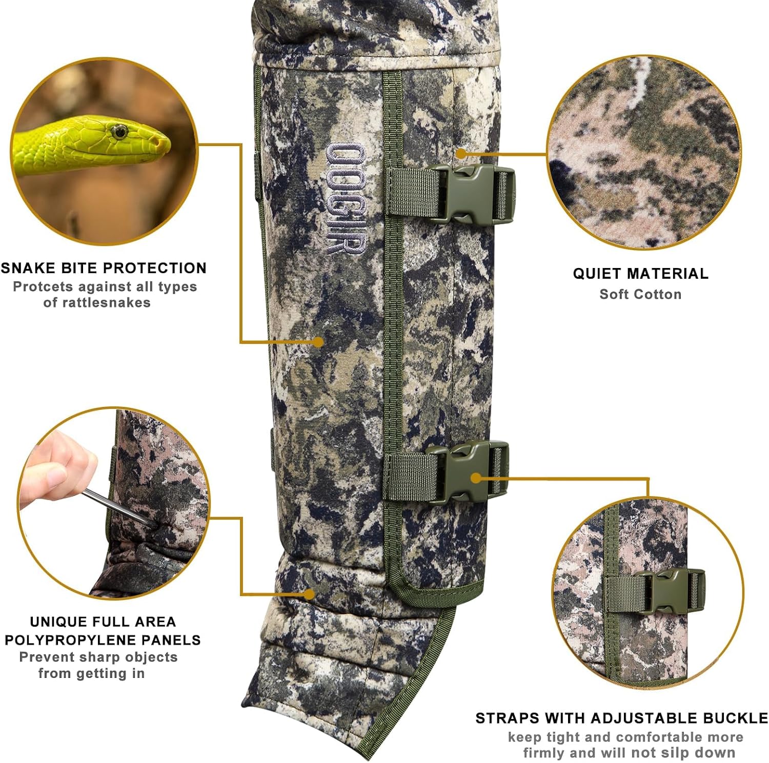 Snake Chaps: Snake Gaiters for Men Offer Snake Bite Protection from Ankle to Thigh