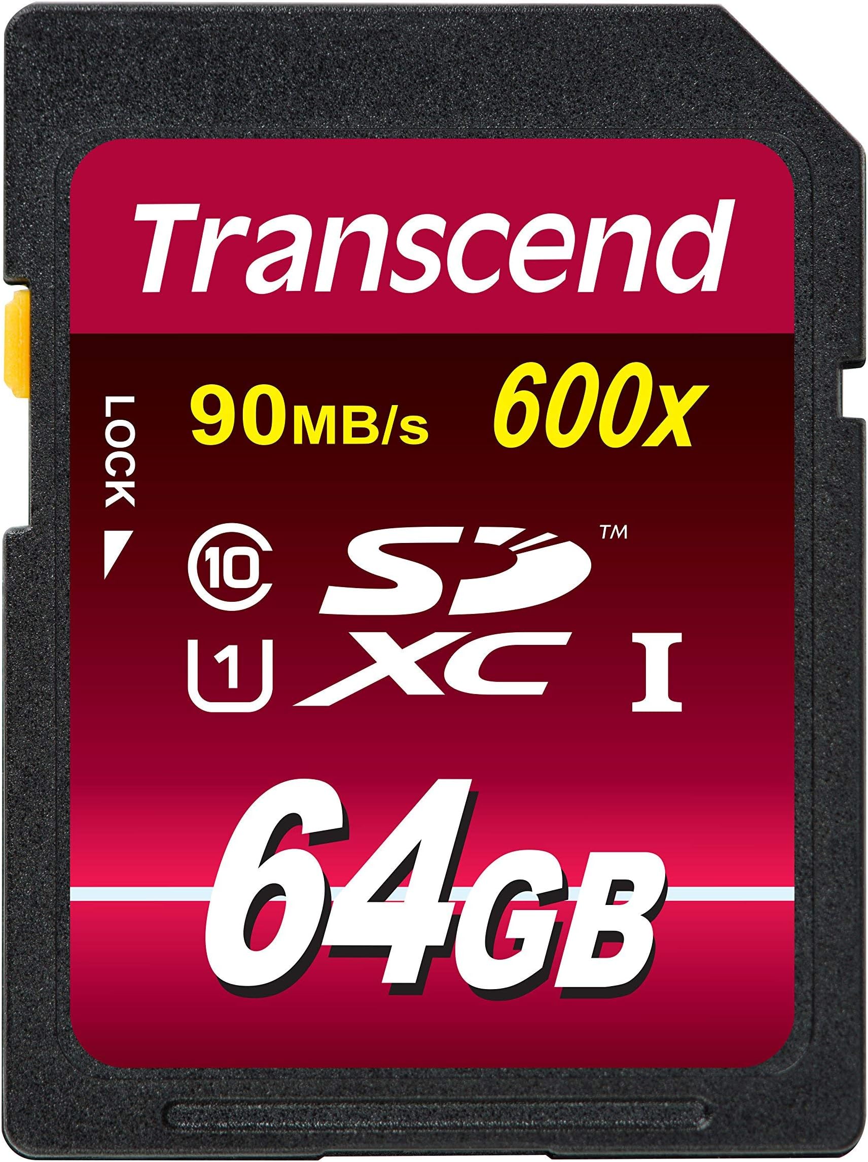 64GB SDXC Class 10 UHS-1 Flash Memory Card Up to 90MB/s (TS64GSDXC10U1)