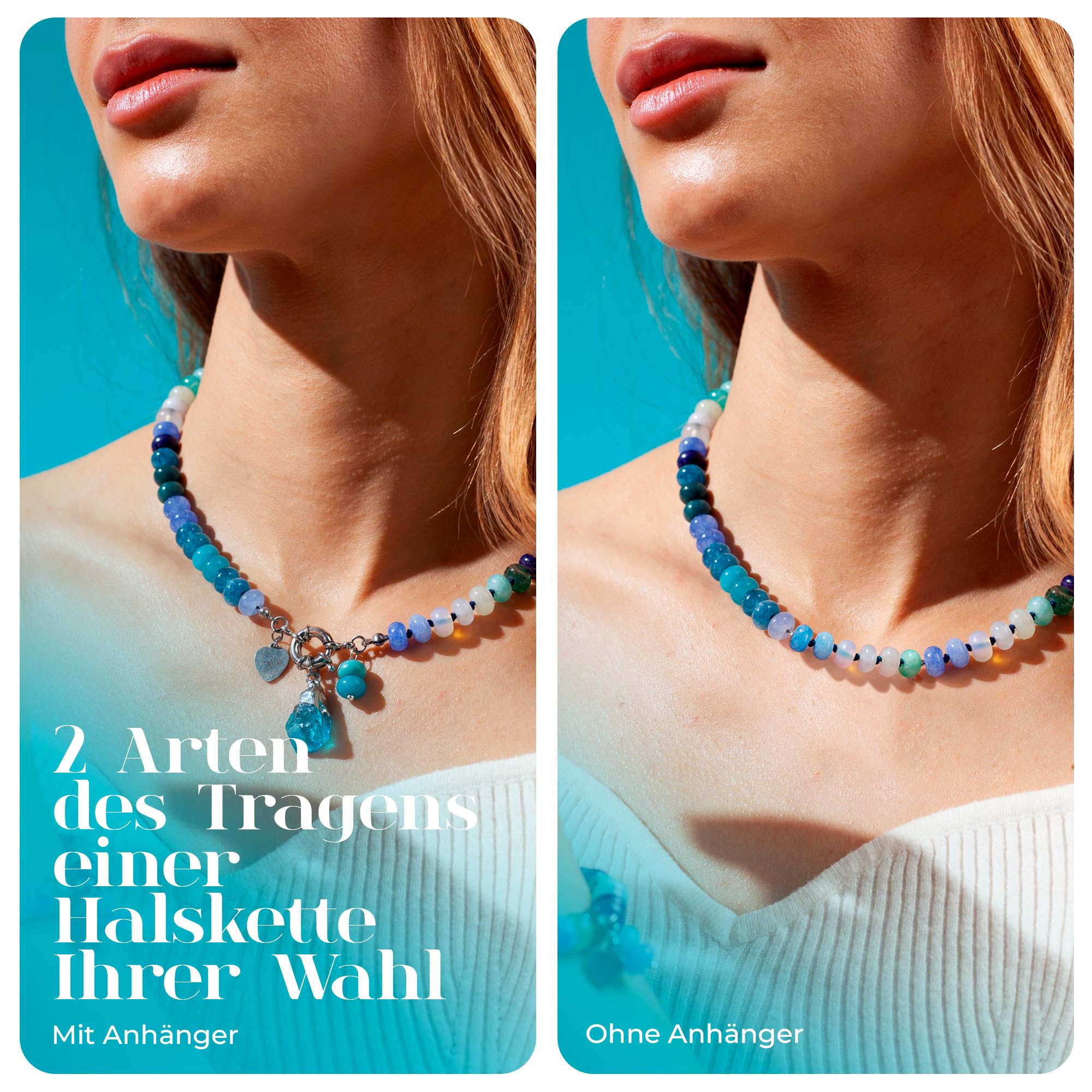 Set Gioielli Donna – Collana e Bracciale con Pietre Naturali Colorate, Regalo per Mamma, Figlia o Amica, Stile Boho Artigianale