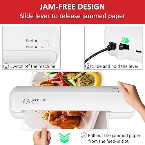 Miniatura 4 de SINCHI Máquina laminadora personal de 9 pulgadas, 3-5 mil, para el hogar, la oficina y la escuela, máquina laminadora térmica con kit de inicio de