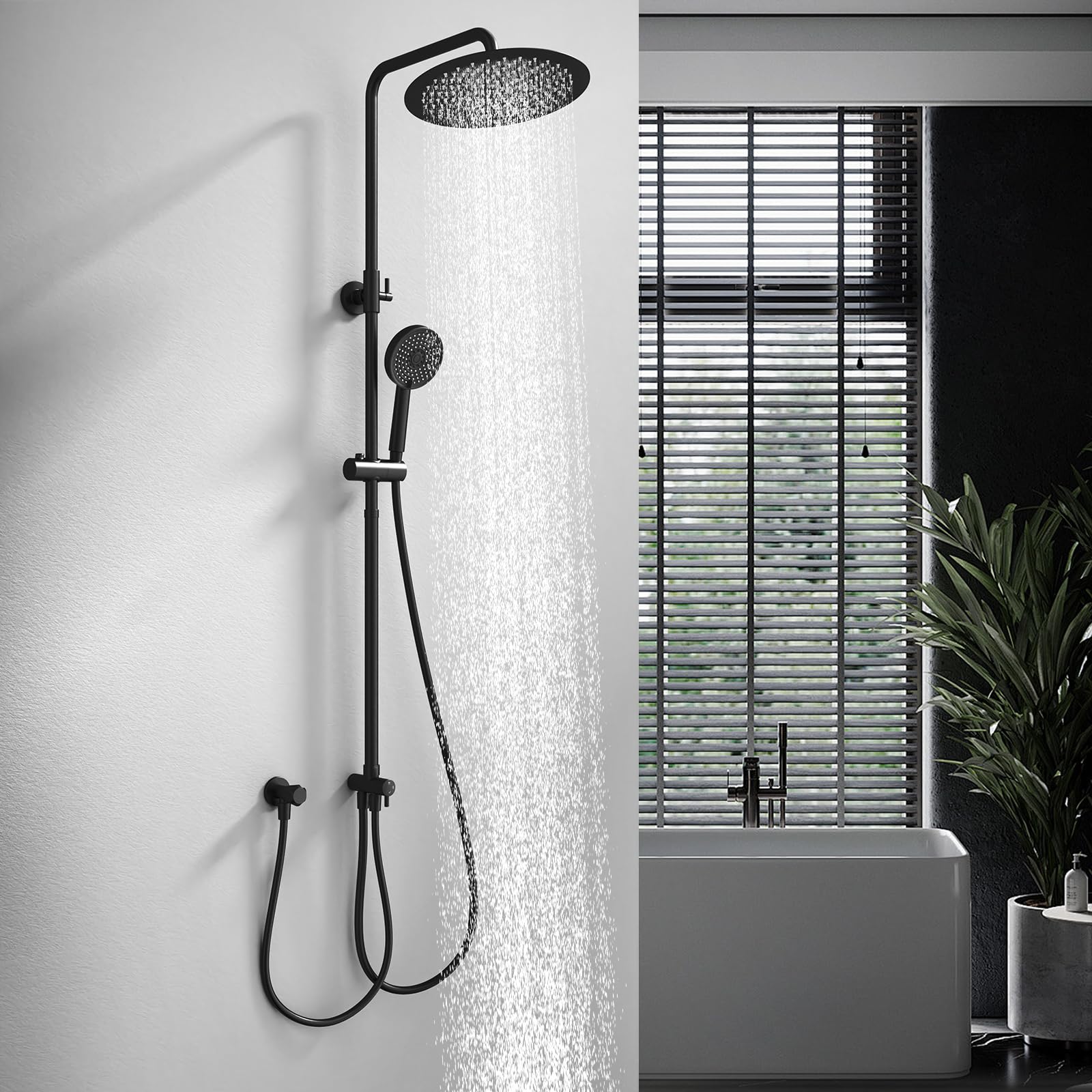 HOMELODY Duschsystem ohne Armatur, Regendusche Duschkopf Rund